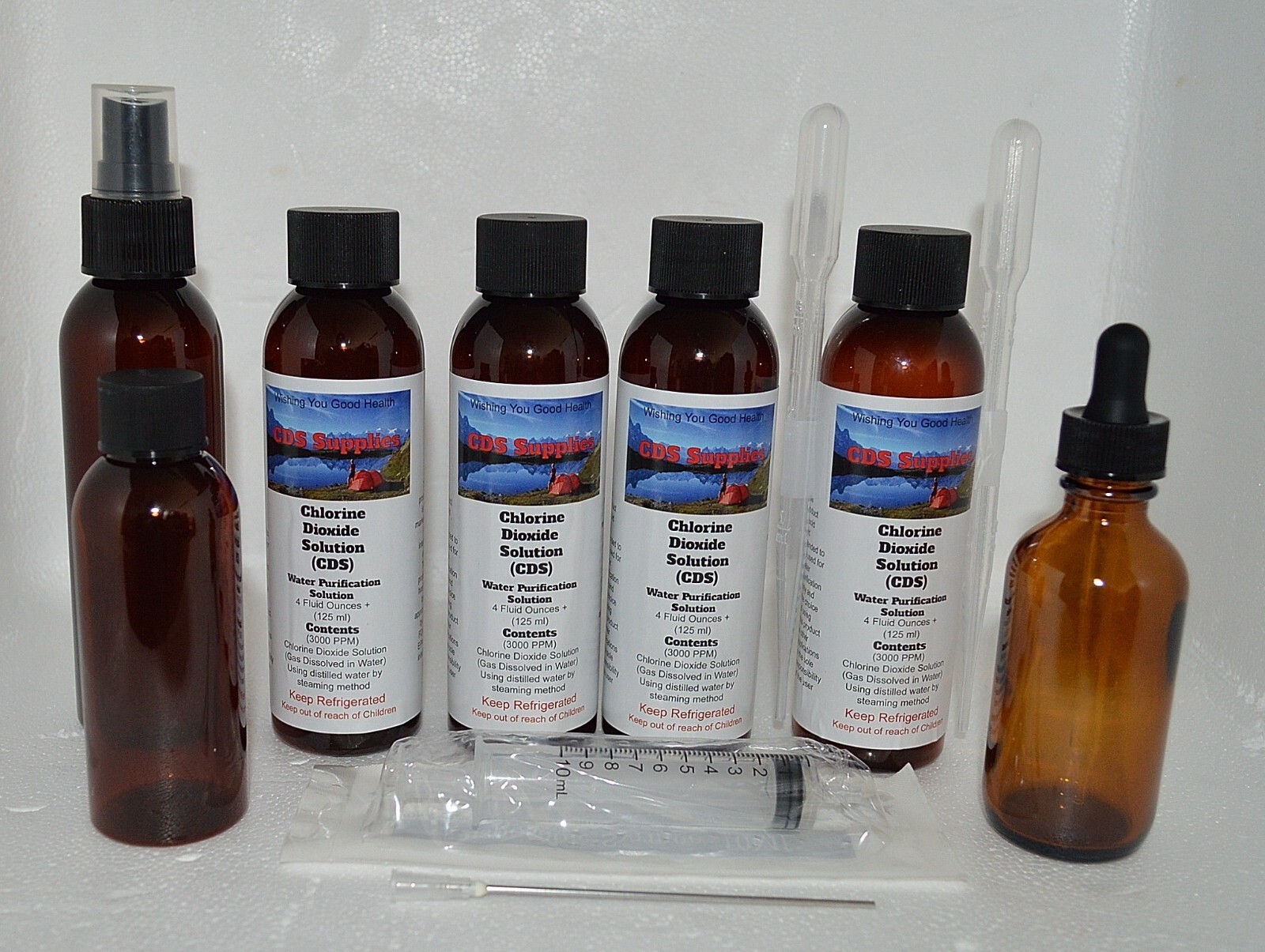 Water Purification Drops for Pets & Humans 4-4 oz bottles ready to use Kit