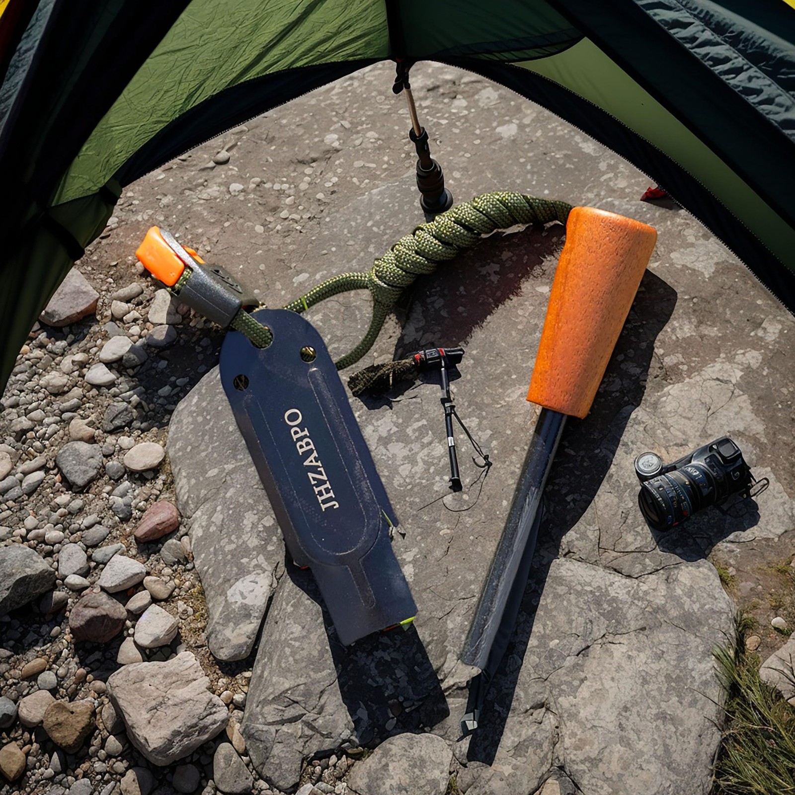 JHZABPO Ferro Rod Survival Kit, Flint and Steel Fire black, orange