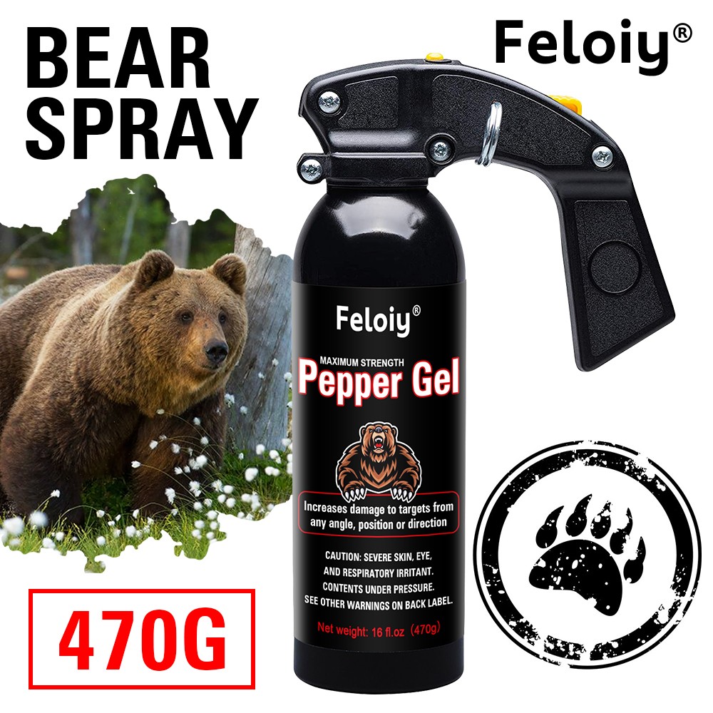 Feloiy Maximum Strength Pepper Gel Self Defense Spray 16 oz