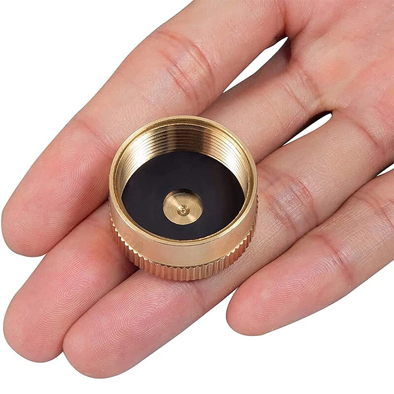 6PCS Solid Brass Propane Bottle Caps For Refill 1 LB Gas Tank Cylinder Seal NEW