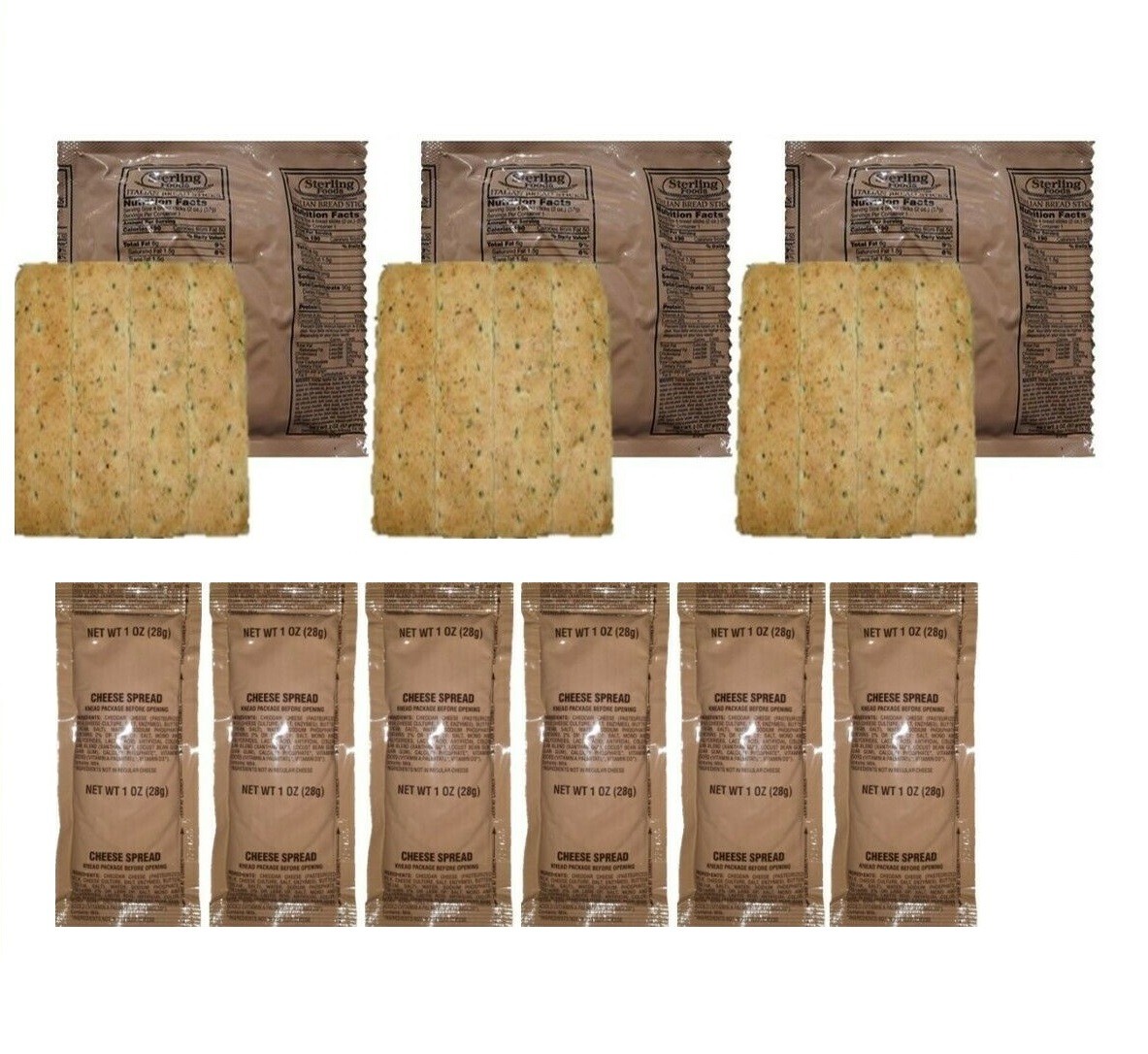 MRE Breads and Spreads (Breads, Bagels and Tortillas with Cheese or PB)