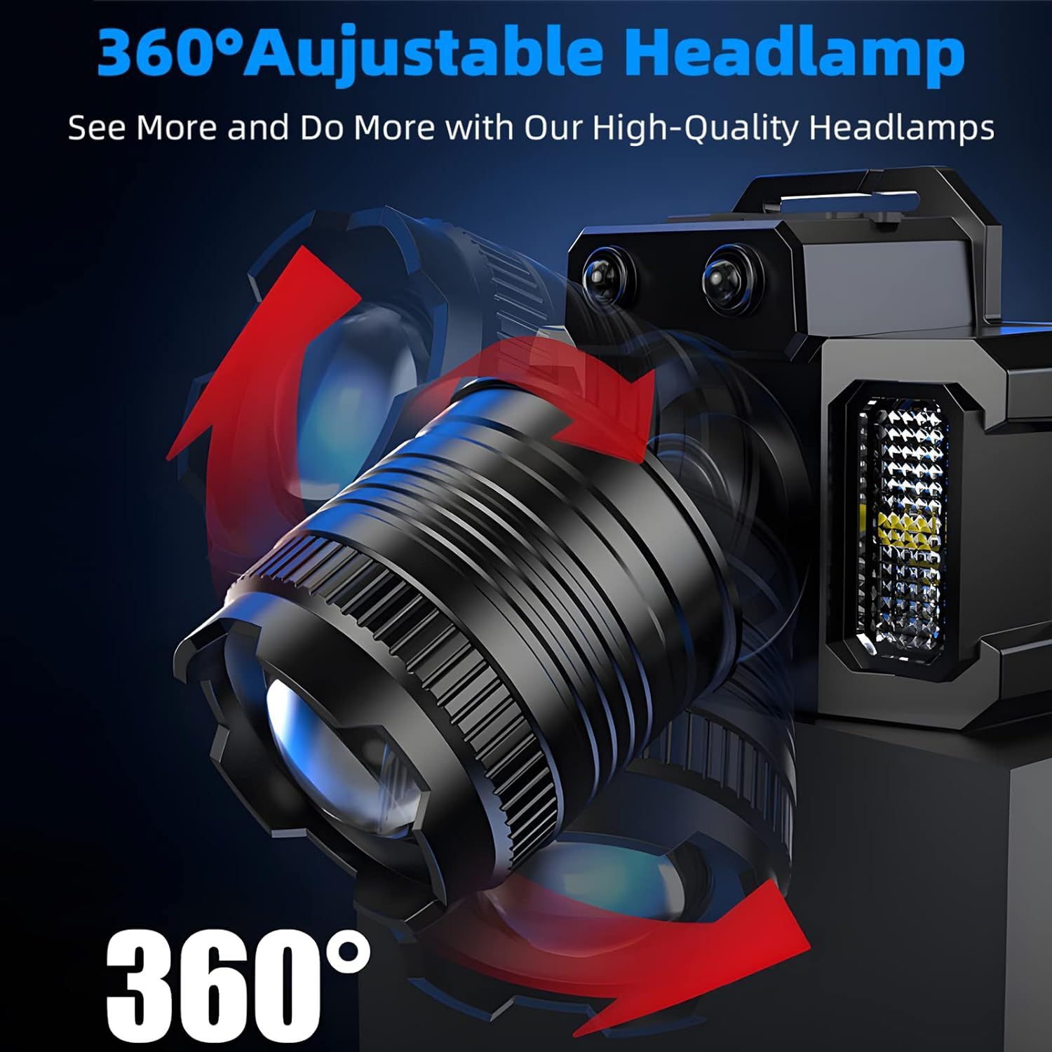 99000000LM LED Headlamp Rechargeable Headlight Sensor Head Torch Lamp Flashlight