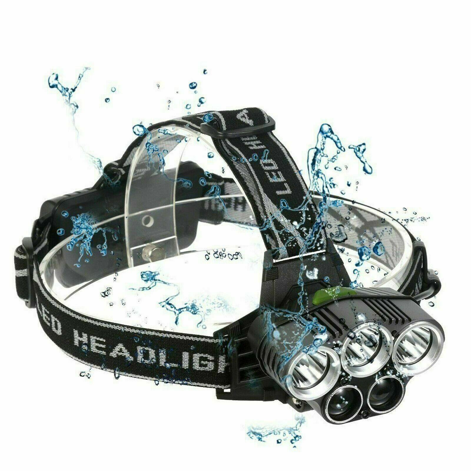 Super Bright 5 LED Zoom Headlamp USB Rechargeable Headlight Head Torch