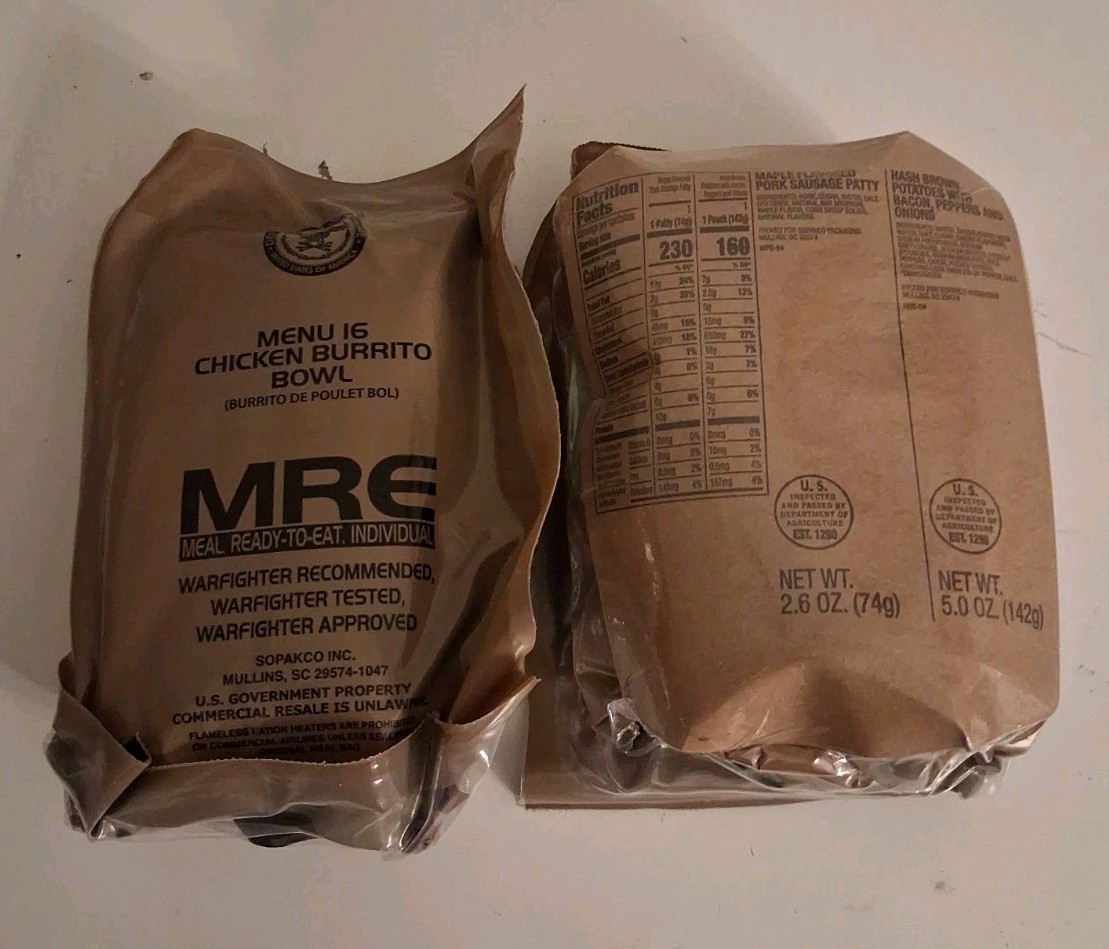 SOPAKCO MRE Single Menu JUL2025 – Military Ration, Survival & Camping Food