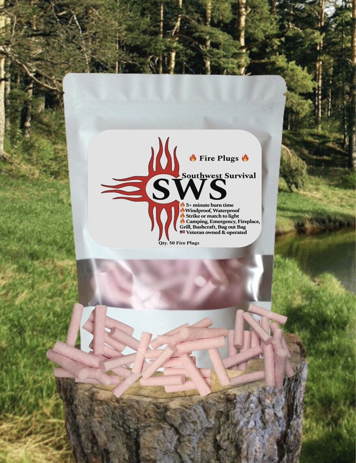 Southwest Survival Fire Starting Plugs (50) – Bushcraft, Camping, Bugout Bag