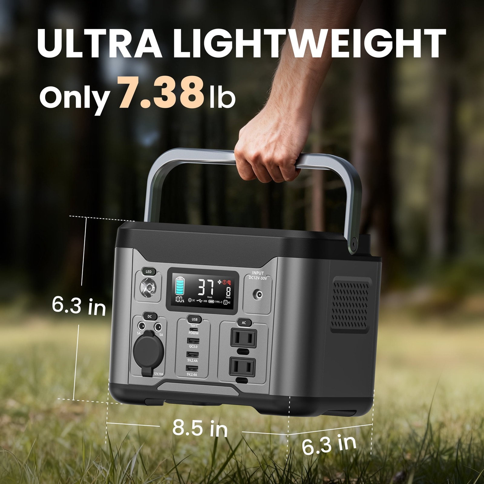 Goosiay 300W Portable Power Station, 296Wh Battery Backup, 60W USB-C PD Fast