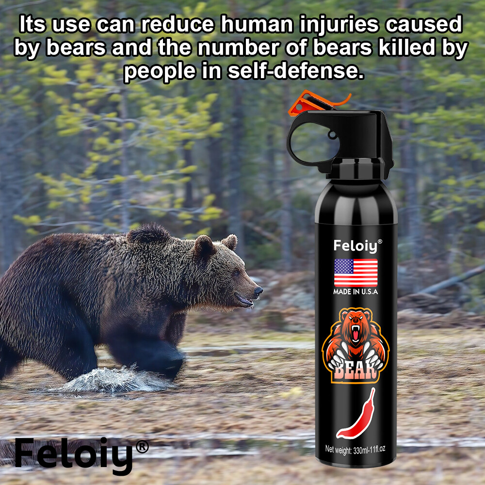 Feloiy Bear Spray Repellant Powerful Stream 11 oz 30 Ft with Spray Bag