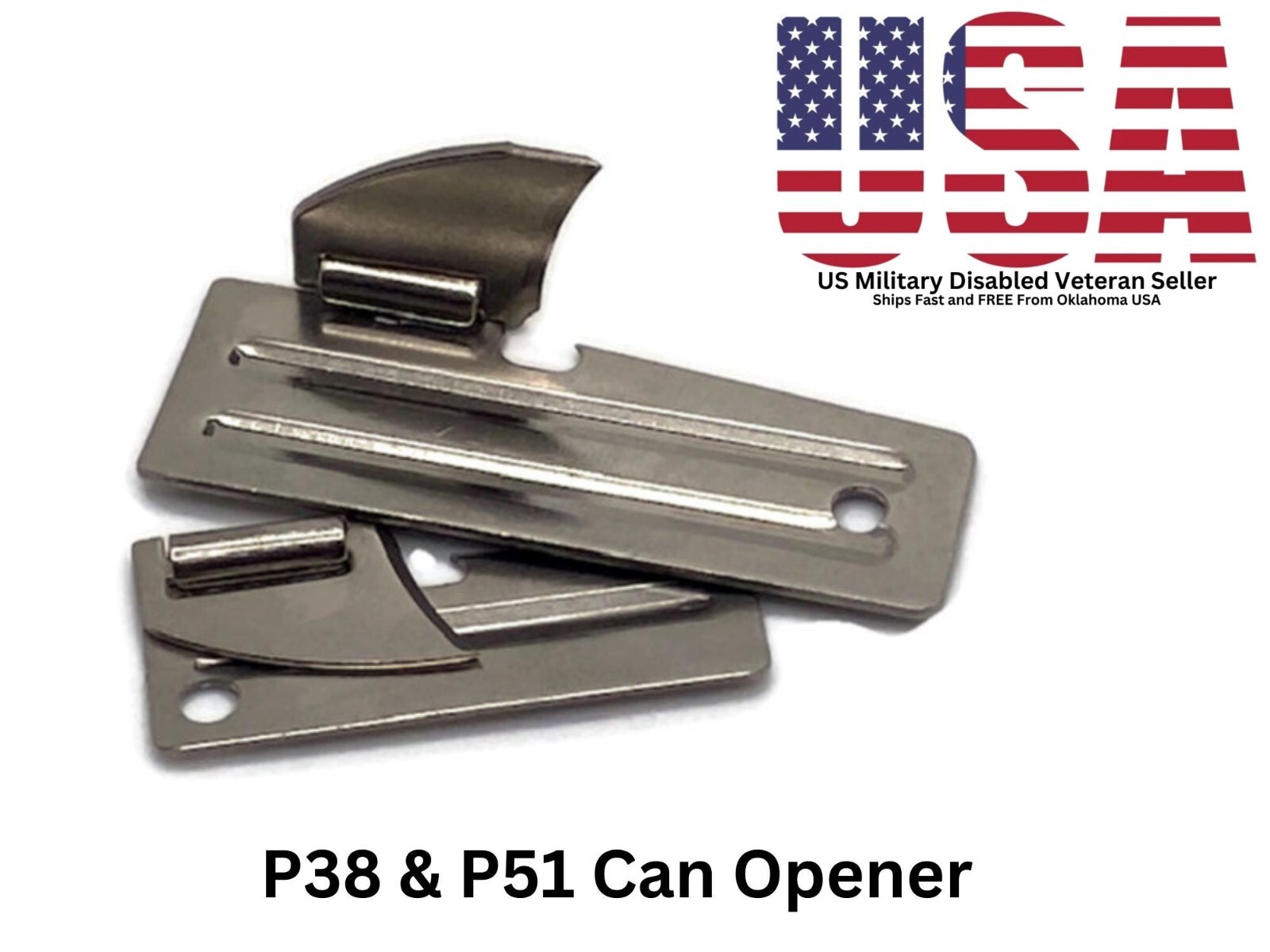 ORIGINAL “JOHN WAYNE” MILITARY ISSUE P38 and P51 CAN OPENERS BY US SHELBY CO