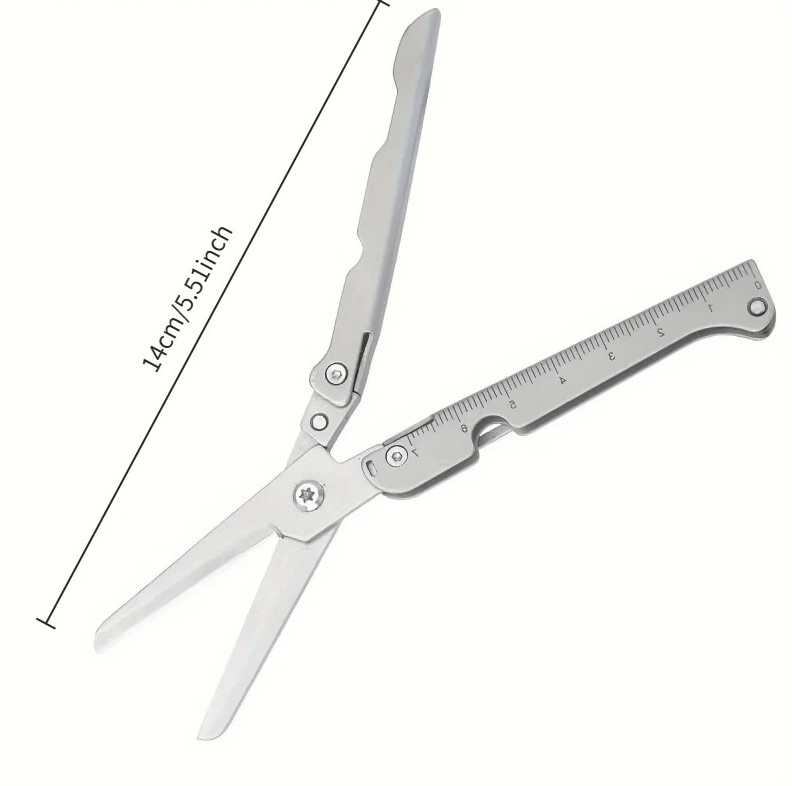 1pc Multifunctional Folding Stainless Steel Survival Scissors Portable EDC Tool
