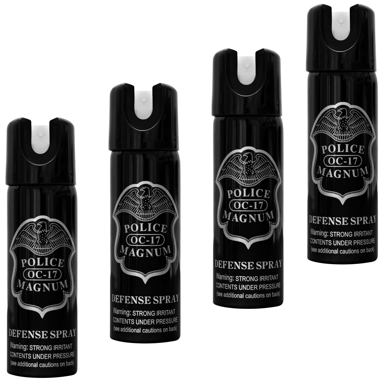 4 Police Magnum pepper spray 3 ounce GID Twist Lock Stream Defense Security