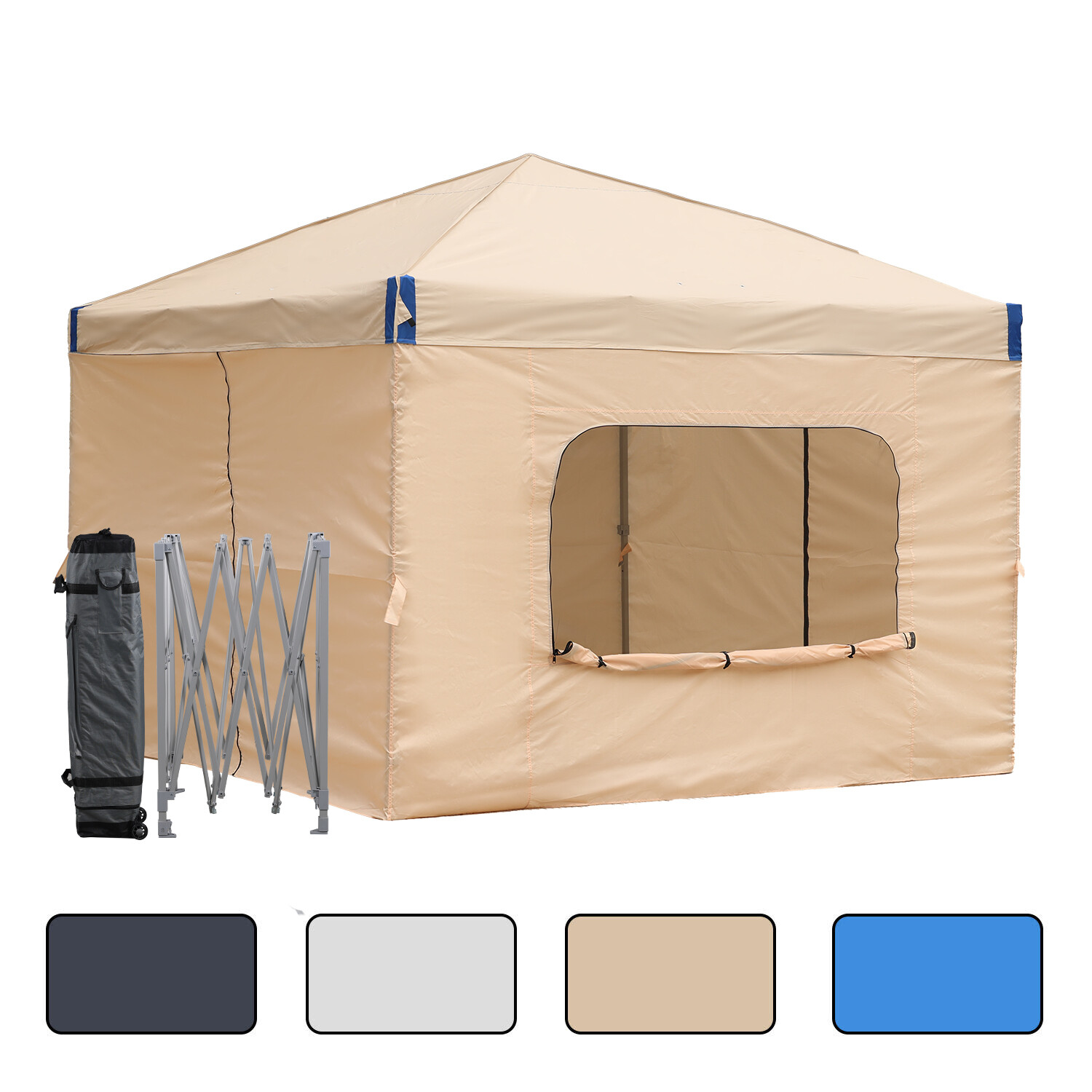 Aoodor 12’x12’/10’x10’Pop Up Canopy Tent Portable Shade Canopy with Sidewall