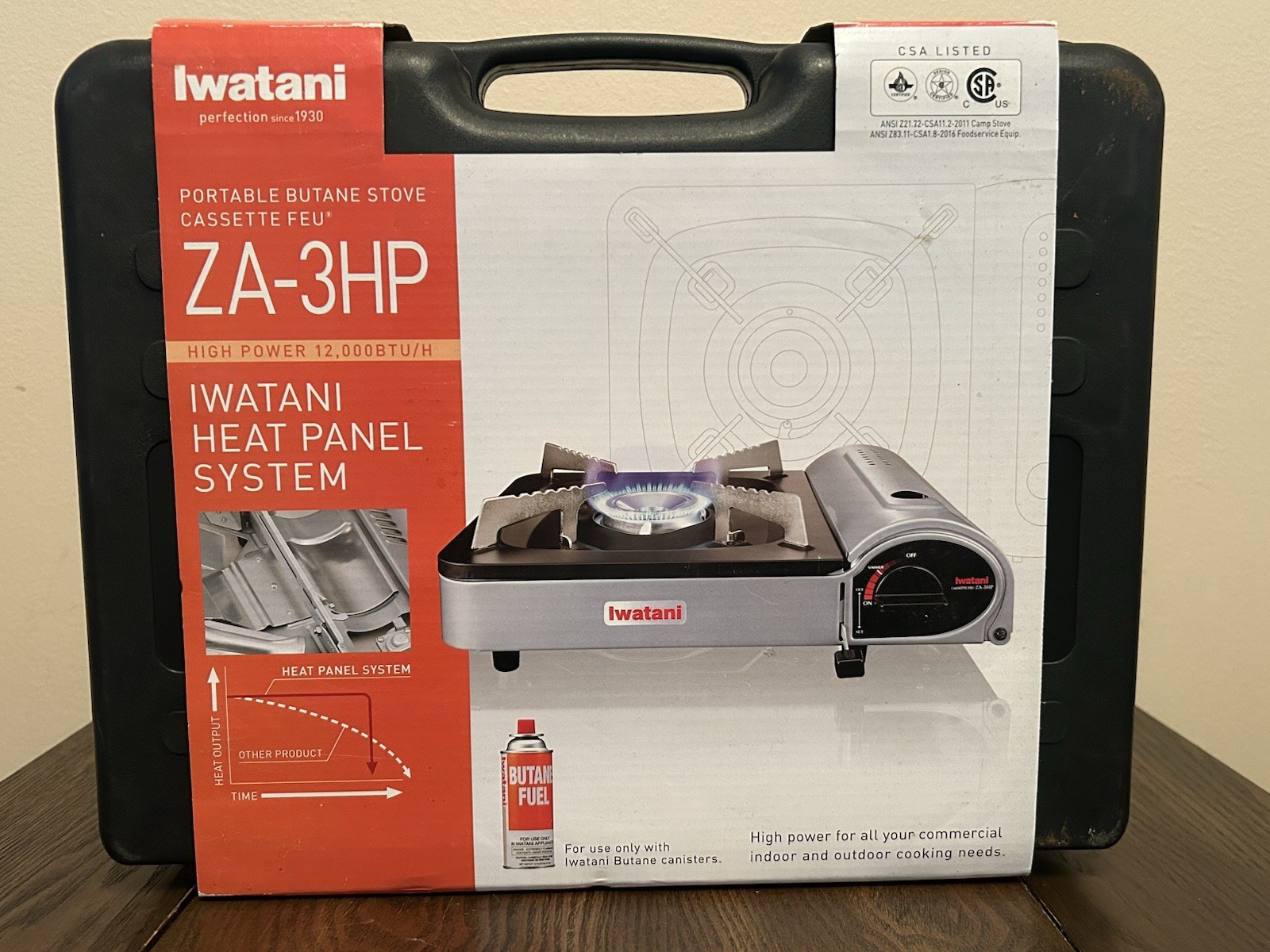 Iwatani Portable Butane Cassette Gas Stove ZA-3HP Indoor/Outdoor Rated NEW