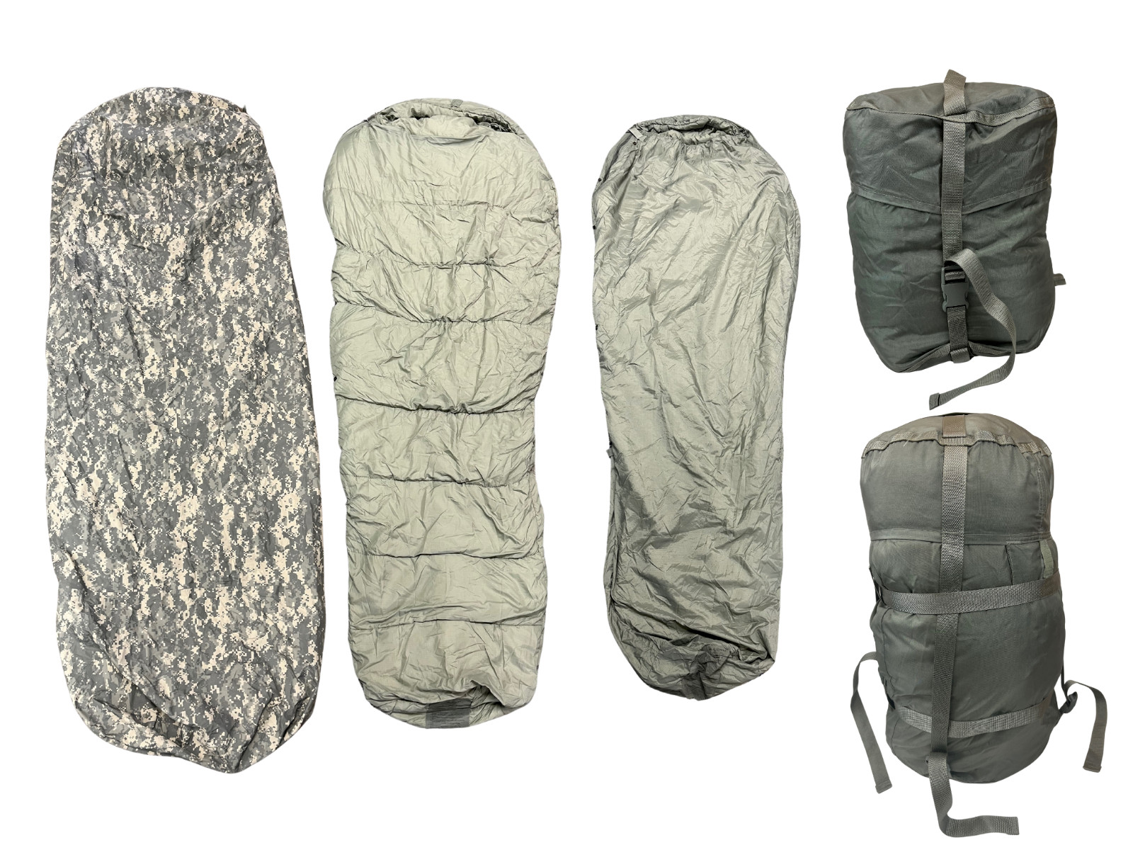 US Military Issue 5-Piece Modular Sleep System ACU Digital or Components – Used