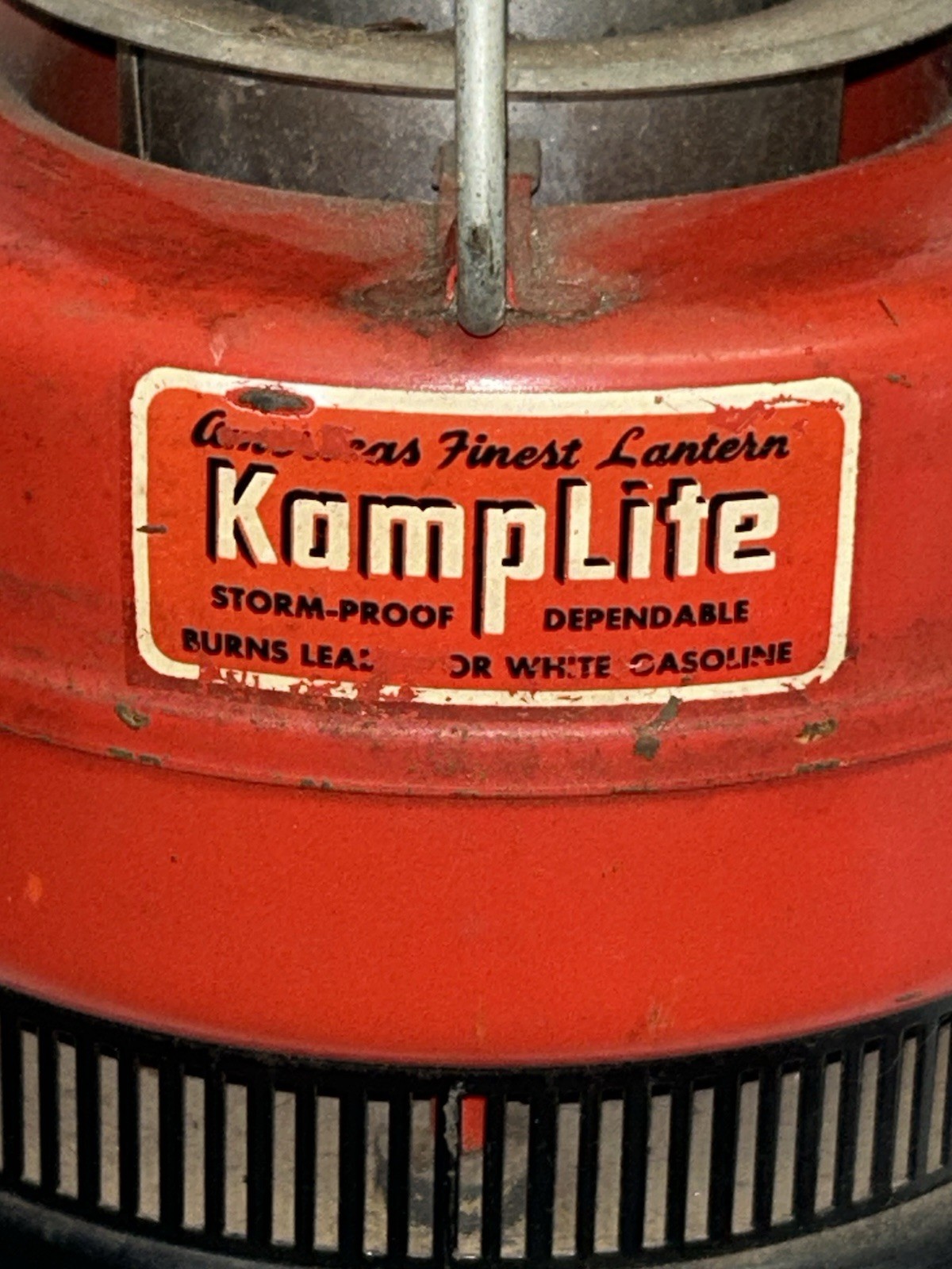 Vtg Kamplite Inverted Lantern Model IL-11A Made in USA Red Glass Lens