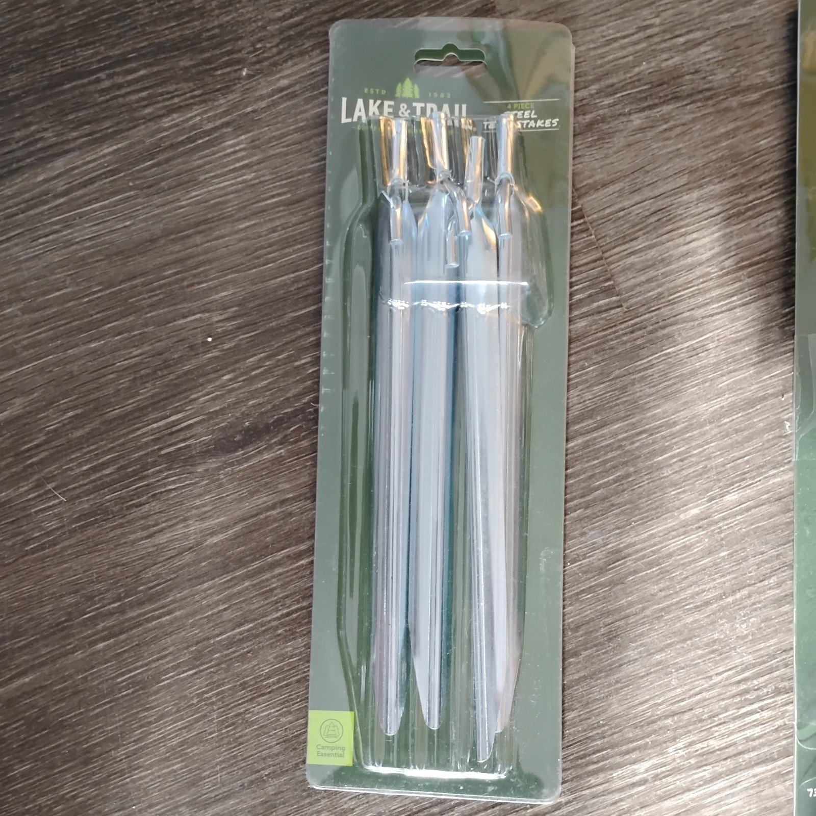 Lake & Trail Set of 4 STEEL Tent Stakes 9 inches Long Steel