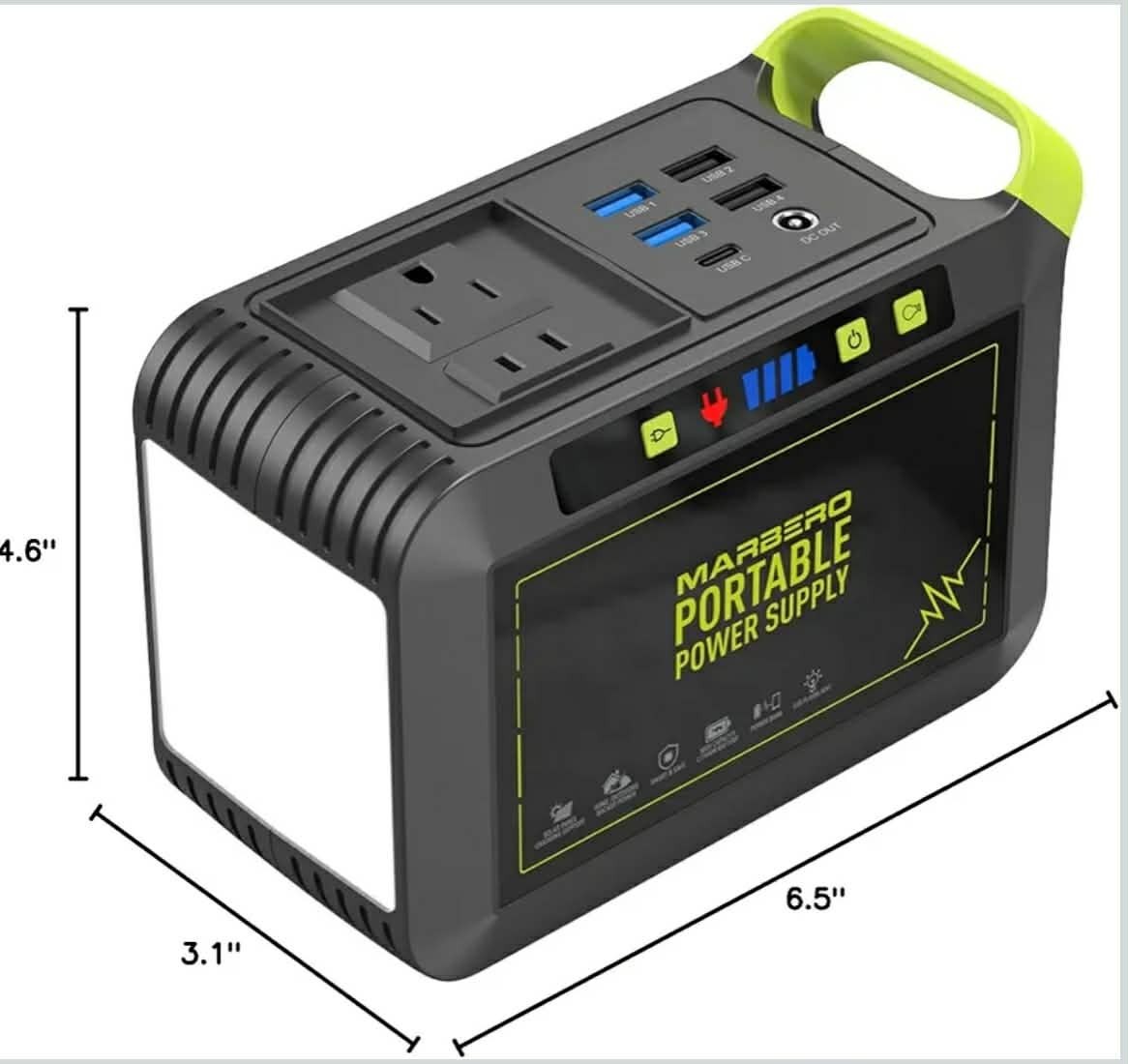 MARBERO Portable Power Station 88Wh Lithium Battery with AC Outlet 120W Peak