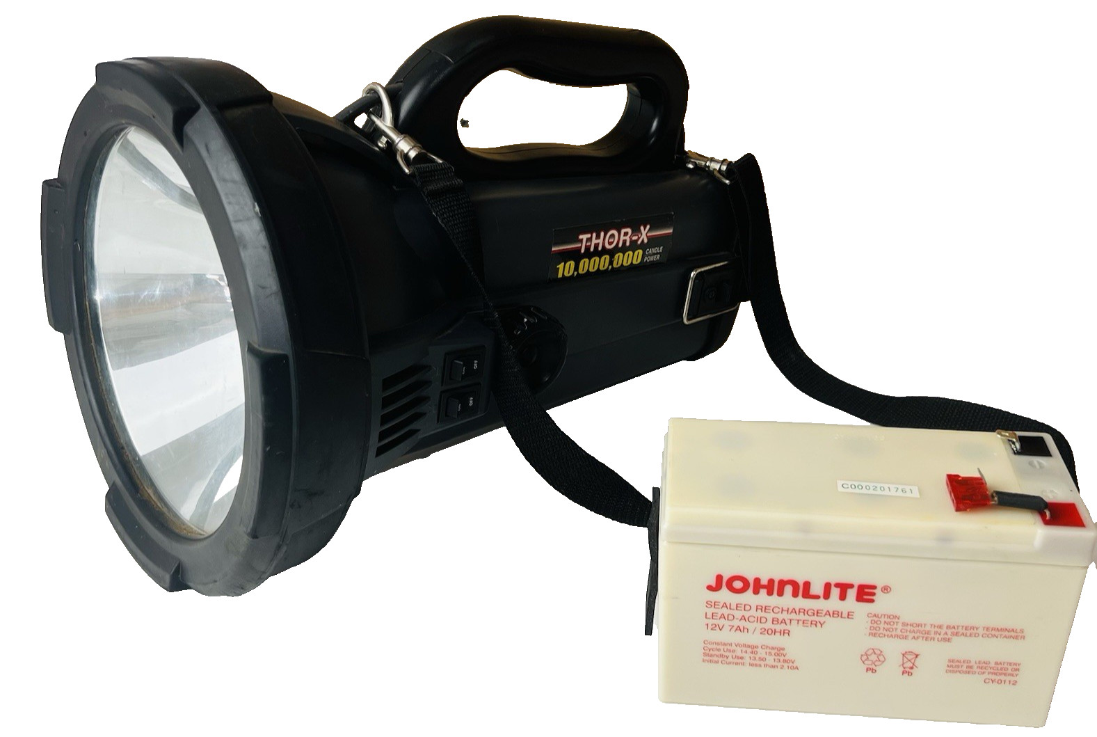 THOR-X 10,000,000 Candle Power Handheld Halogen Spotlight Flashlight Gray
