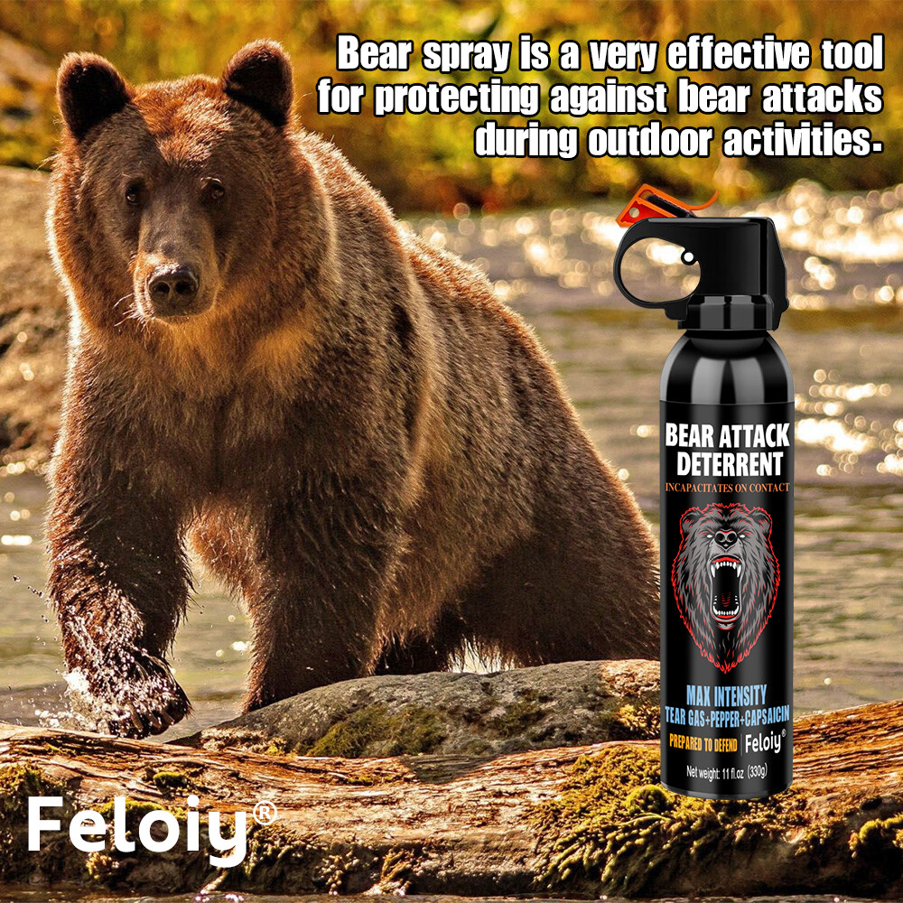 Feloiy BEAR Attack Deterrent Spray 11oz w/ Holster Outdoor Self-Defense