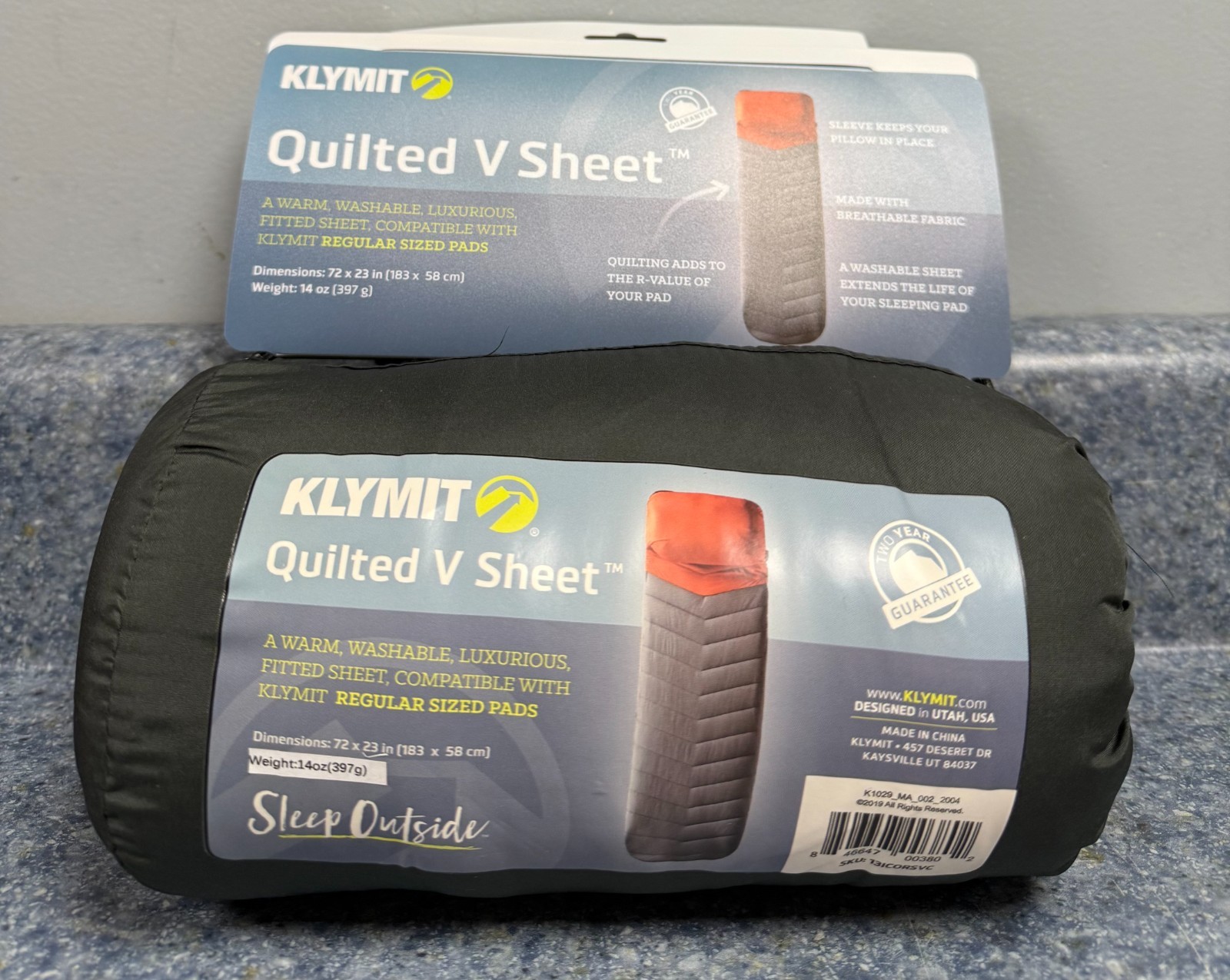 Klymit V Sheet for your Static V Sleeping Pad Quilted 72×23 in NEW IN PACKAGE