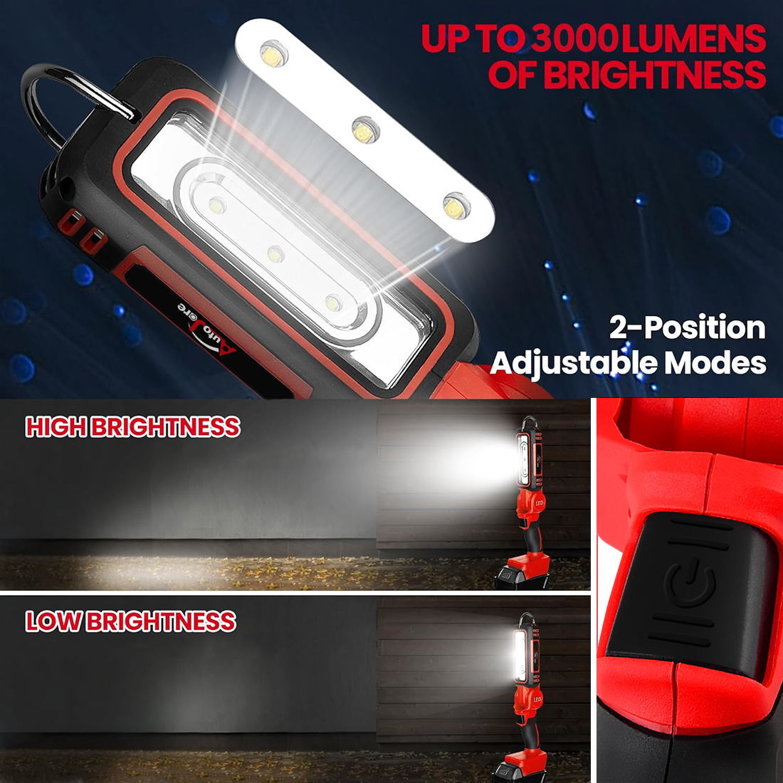Wireless LED Work Light for Milwaukee M 18 18V Battery w/USB Cordless Outdoor