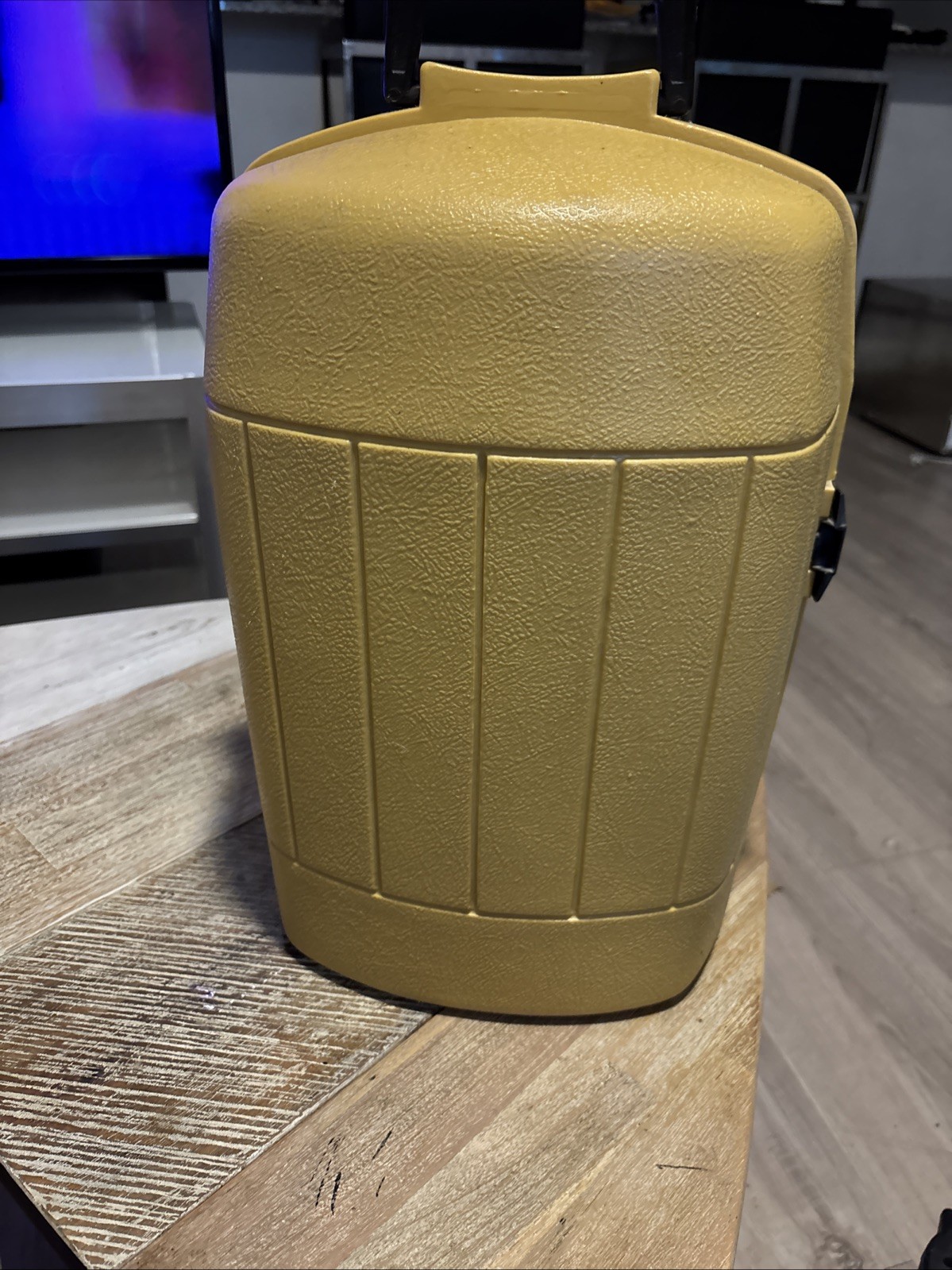 Vintage Coleman Yellow Clamshell Lantern Carry Case With Filter Funnel