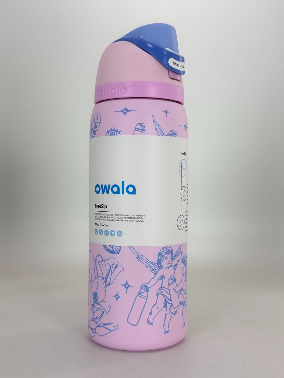 Owala 32oz Pink Cupid Water Bottle Stainless Steel Exclusive Edition