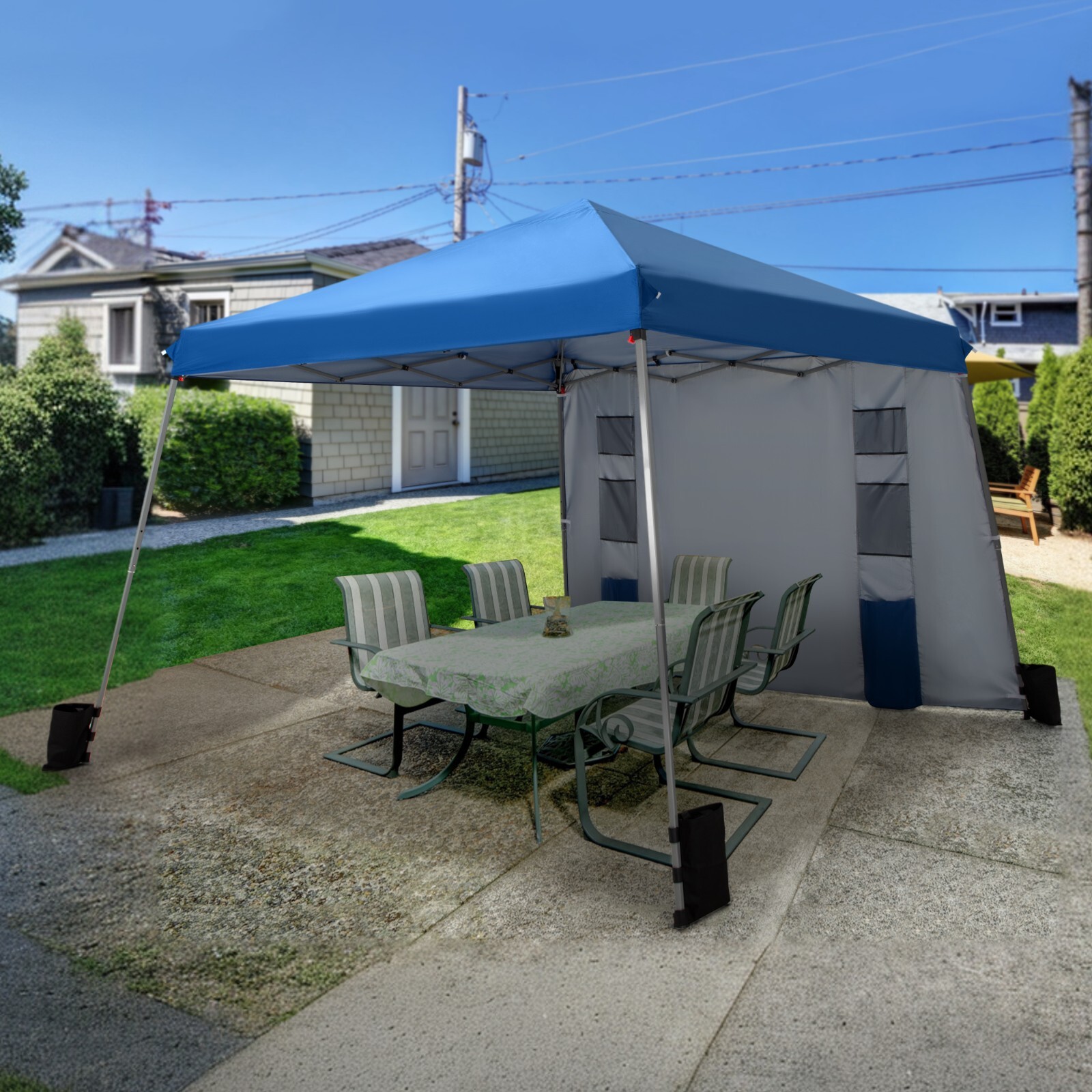 12×12′ Pop Up Canopy Outdoor Slant Leg Wedding Party Tent Folding Gazebo Shelter
