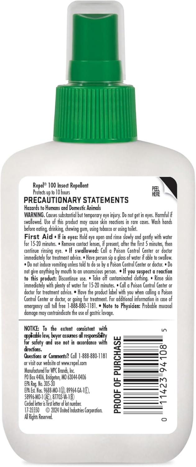 Repel 100 Insect Repellent, 4 Ounces, With DEET, 10-Hour Protection Long-Lasting