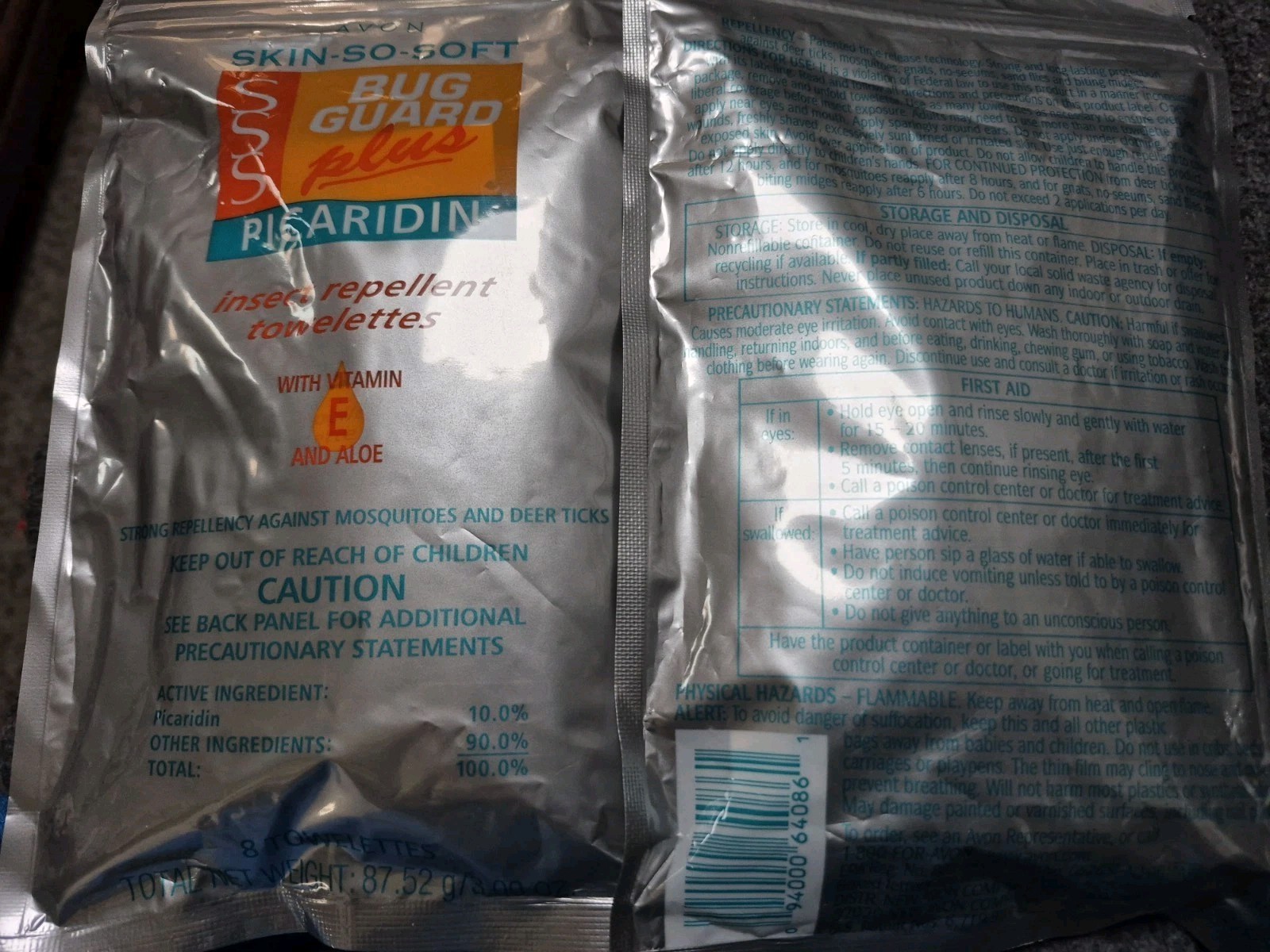 Avon Bug Guard Towelettes (2 Bags) and (2 Bottles)Gentle Breeze Spf 30 Lotion.