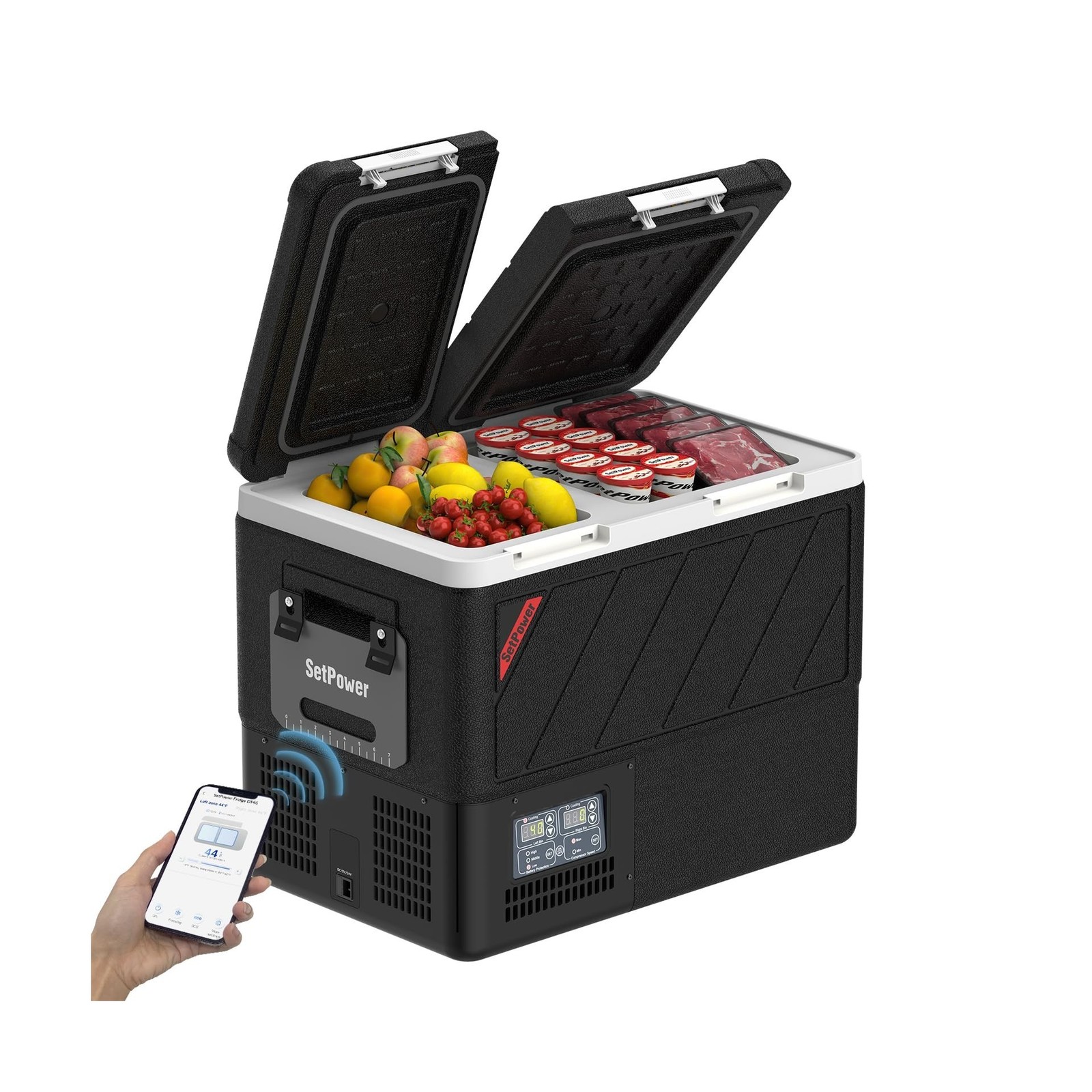 Setpower 12v Refrigerator with APP Control, 48QT Dual Zone 12V Fridge Freezer…