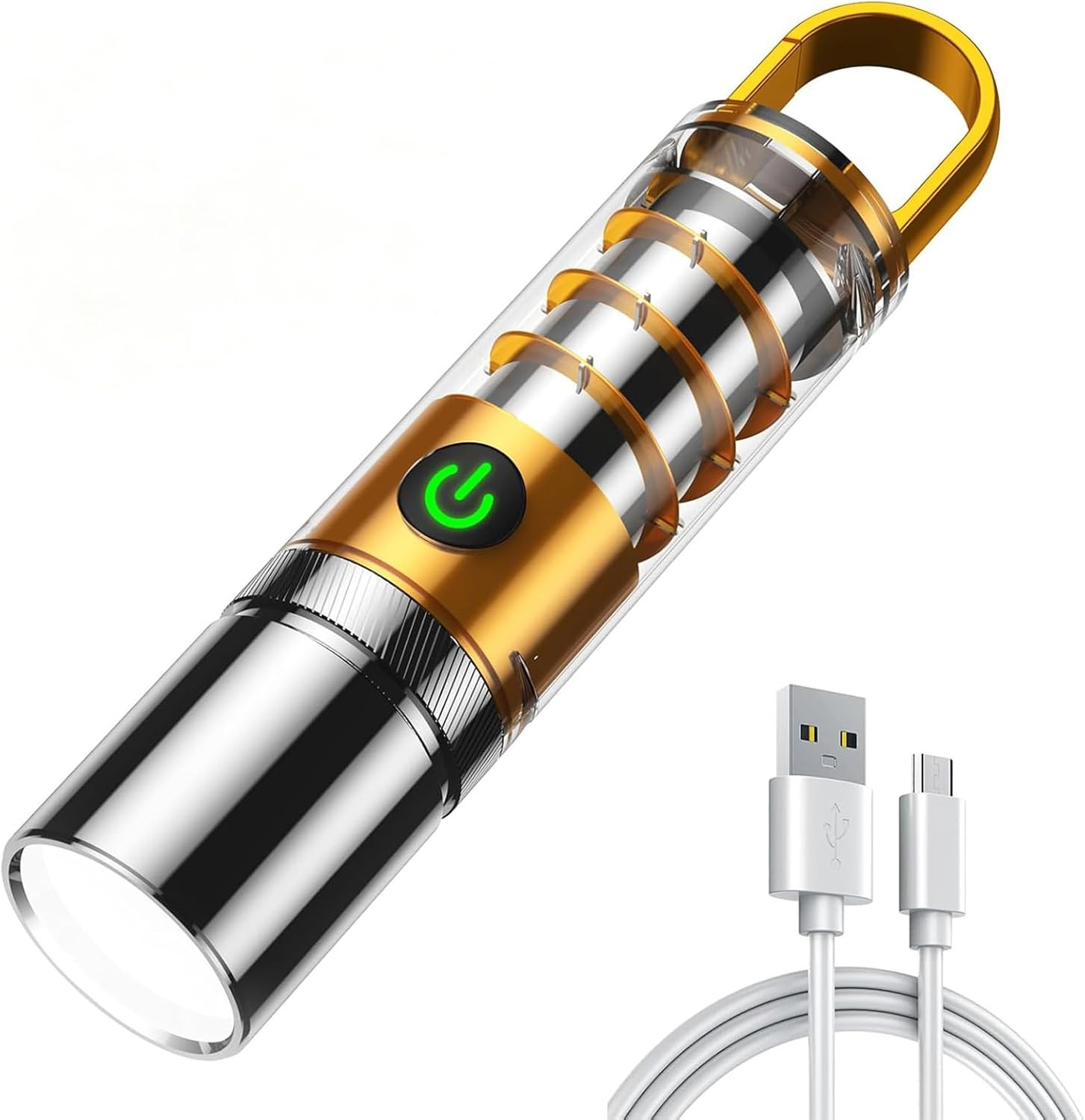 Rechargeable LED Flashlight, Zoomable, 6 Modes, USB Charging