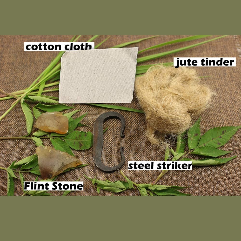 Pskook Flint And Steel Single High Carbon Steel Fire Striker English Flint
