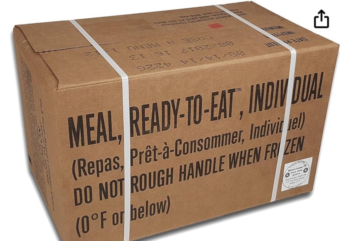 U.S. Original Military Case Menu “A” MRE with Menus 1-12