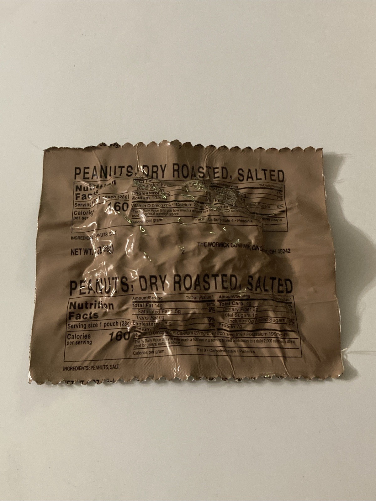 US Military MRE Snack Dry Roasted Peanuts Salted Lot Of 2 Hunting Camping