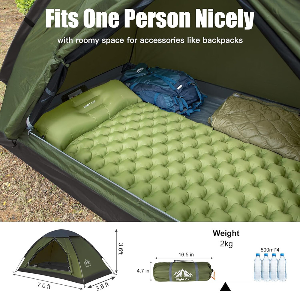 Waterproof 1-2 Man Tent Backpacking Hiking Camping Tent Sun Shelter Folding US