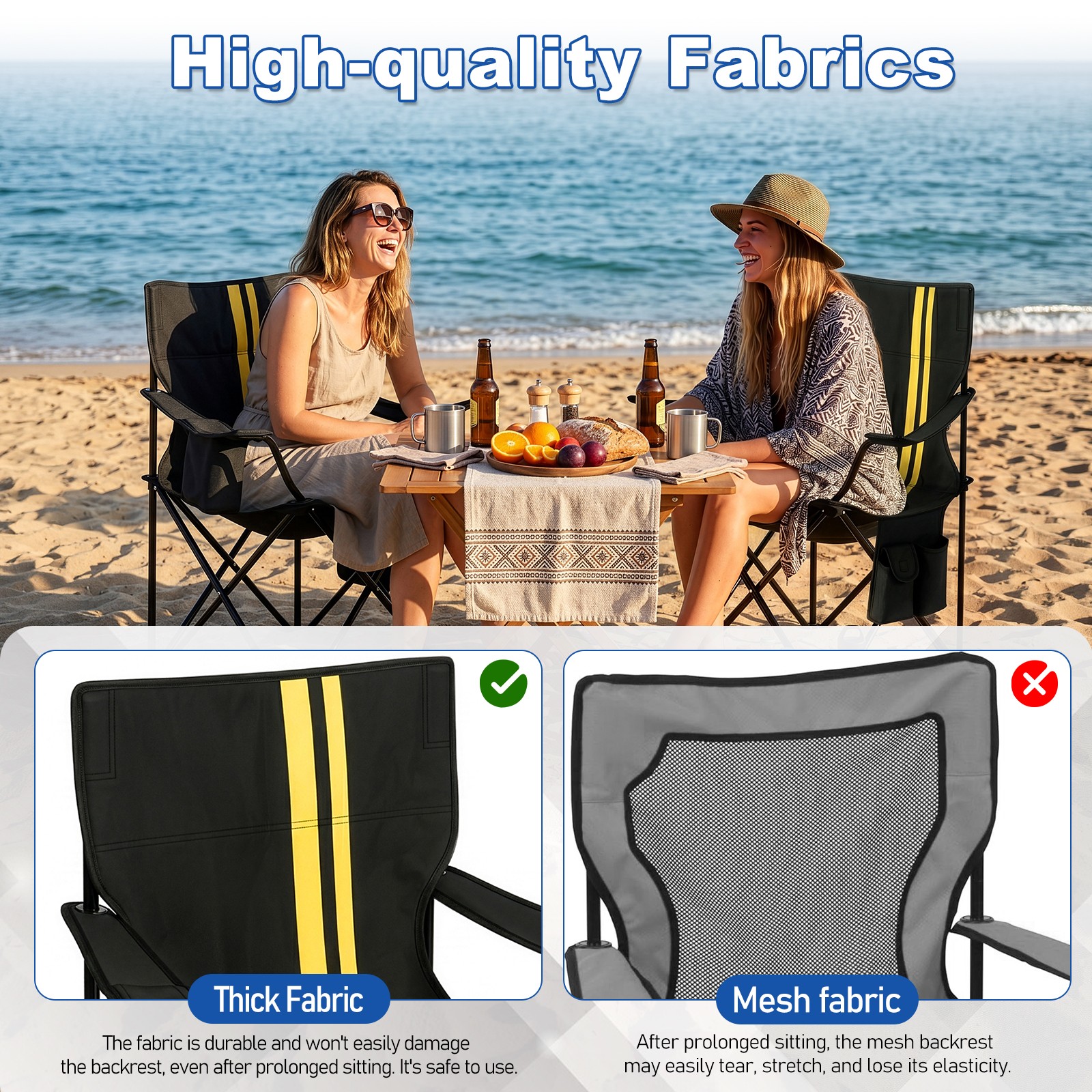 1PC Portable Camping Chair Heavy Duty, Folding Chair for Indoor Outdoor Camping