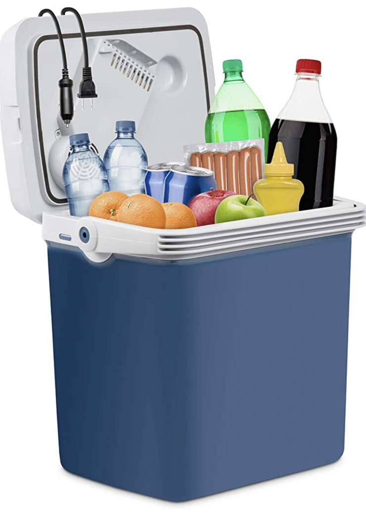 25L Electric Cooler & Warmer Portable Car Fridge w/ Handle for Camping, Travel