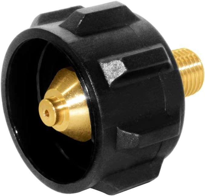 Hooshing QCC1 Propane Gas Fitting Adapter with 1/4 Inch NPT Male Pipe Black