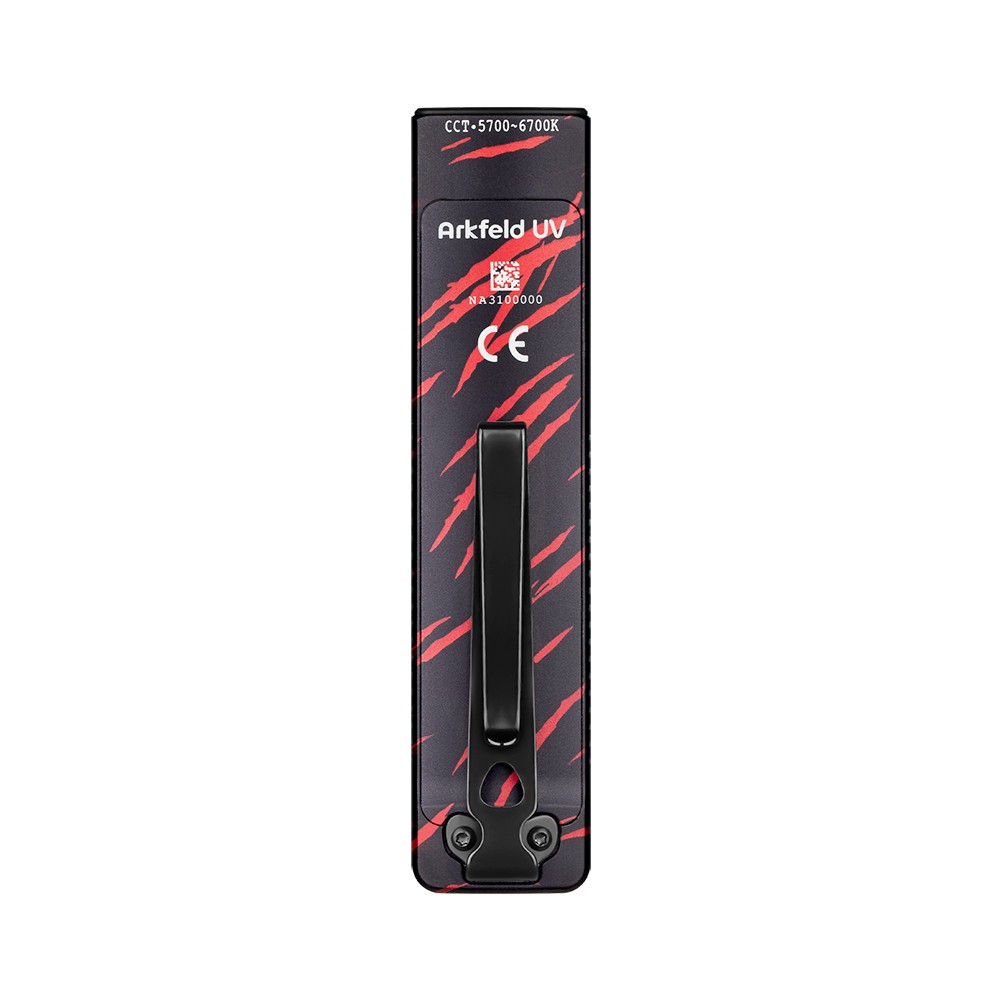 Olight Arkfeld UV + White LED Flashlight, 1000 Lumens, Black Lava, Cool White