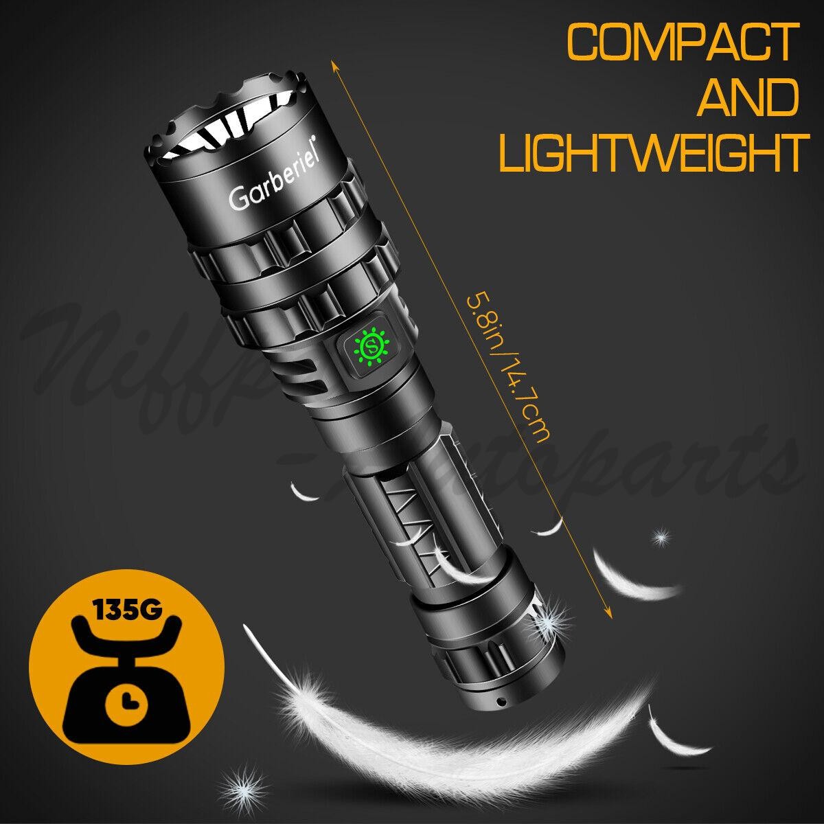 1/2Pack Tactical Gun Flashlight with Picatinny Rail Mount for Hunting Shooting