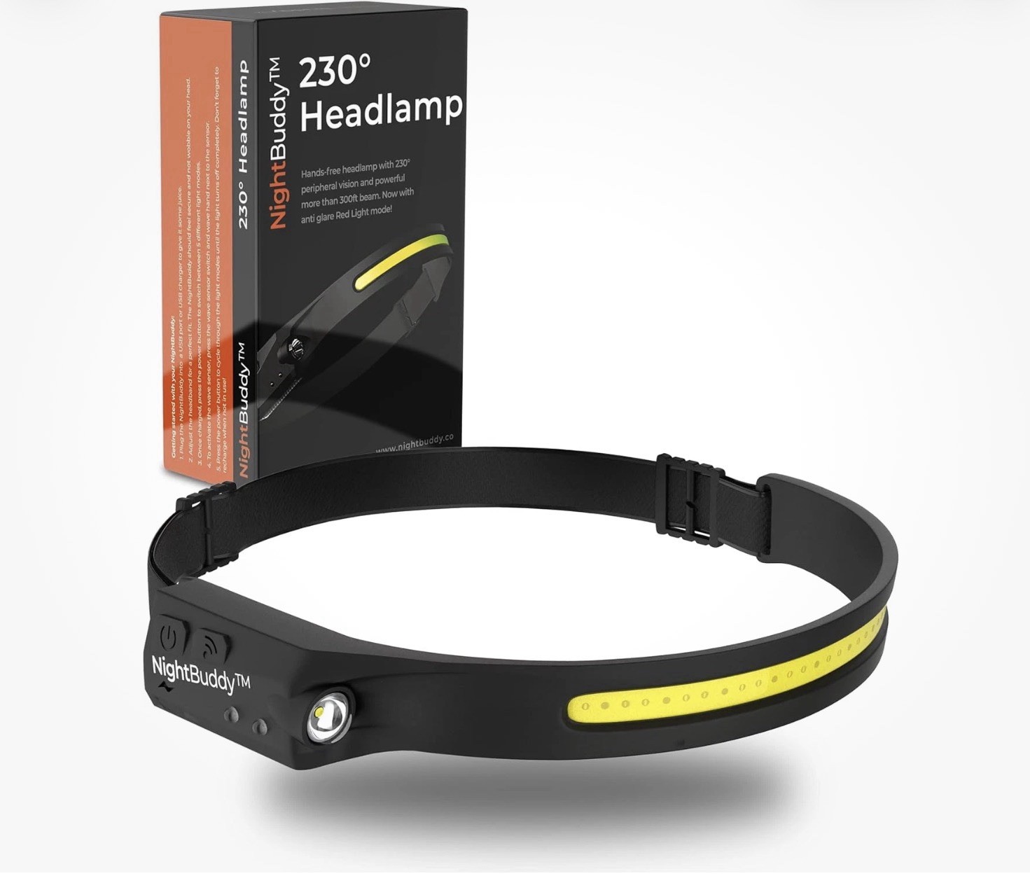 Nightbuddy the Original LED Headlamp Rechargeable Flashlight for Adults Camping