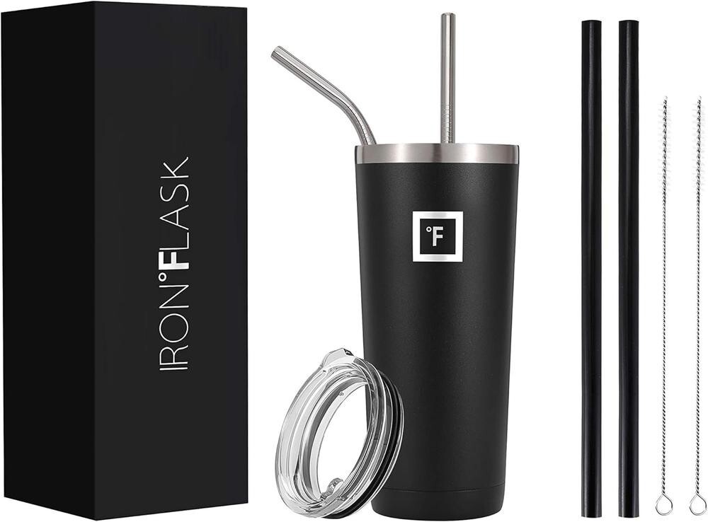 IRON °FLASK 24 oz Stainless Steel Insulated Classic Tumbler – Midnight Black