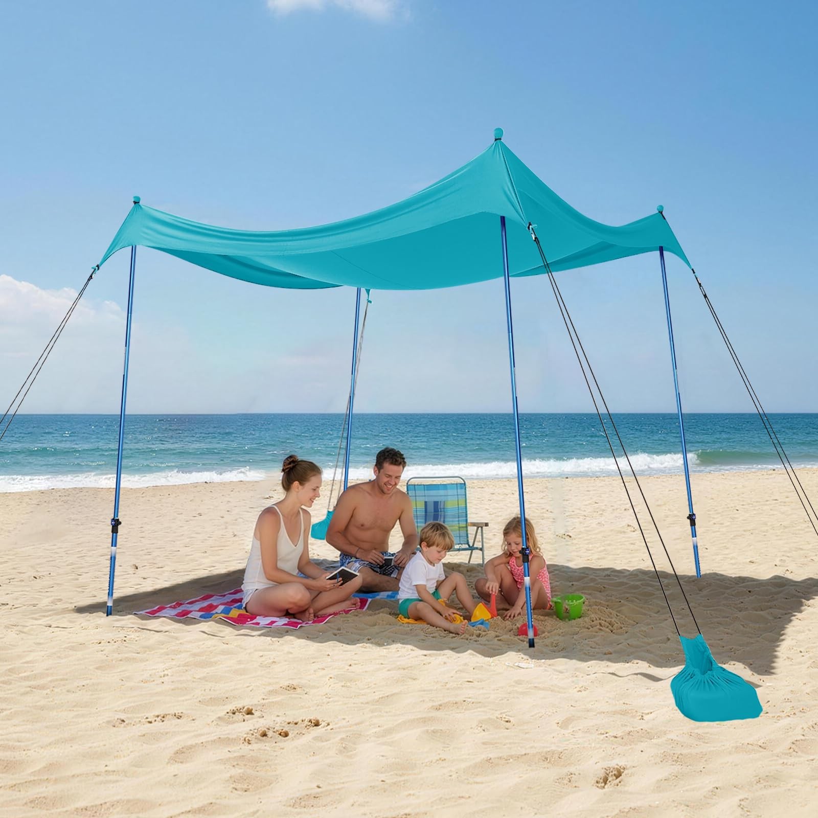 Crown Shades 7X7 Beach Tent Sun Shelter Easy Pop Up Beach Canopy Shade Upf50 4