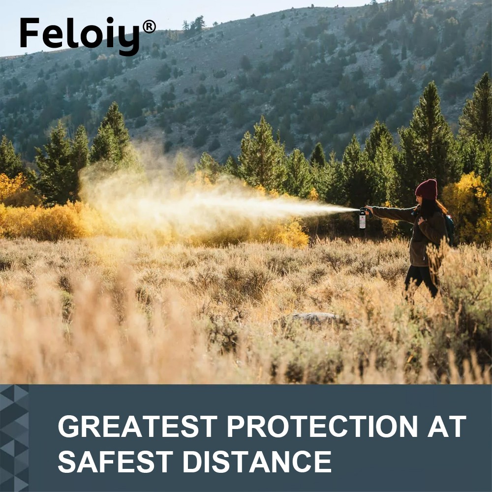 Feloiy 35Ft Bear Deterrent Repellent Spray 16oz W/ 1 Pack Free Peper Spray 1/2oz