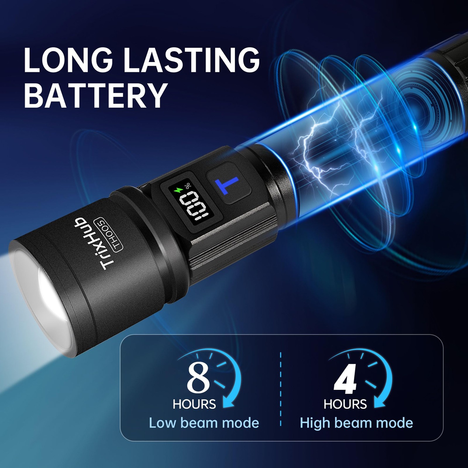 TrixHub Rechargeable Flashlights 2 Pack, Super Bright High 2Pack, Black