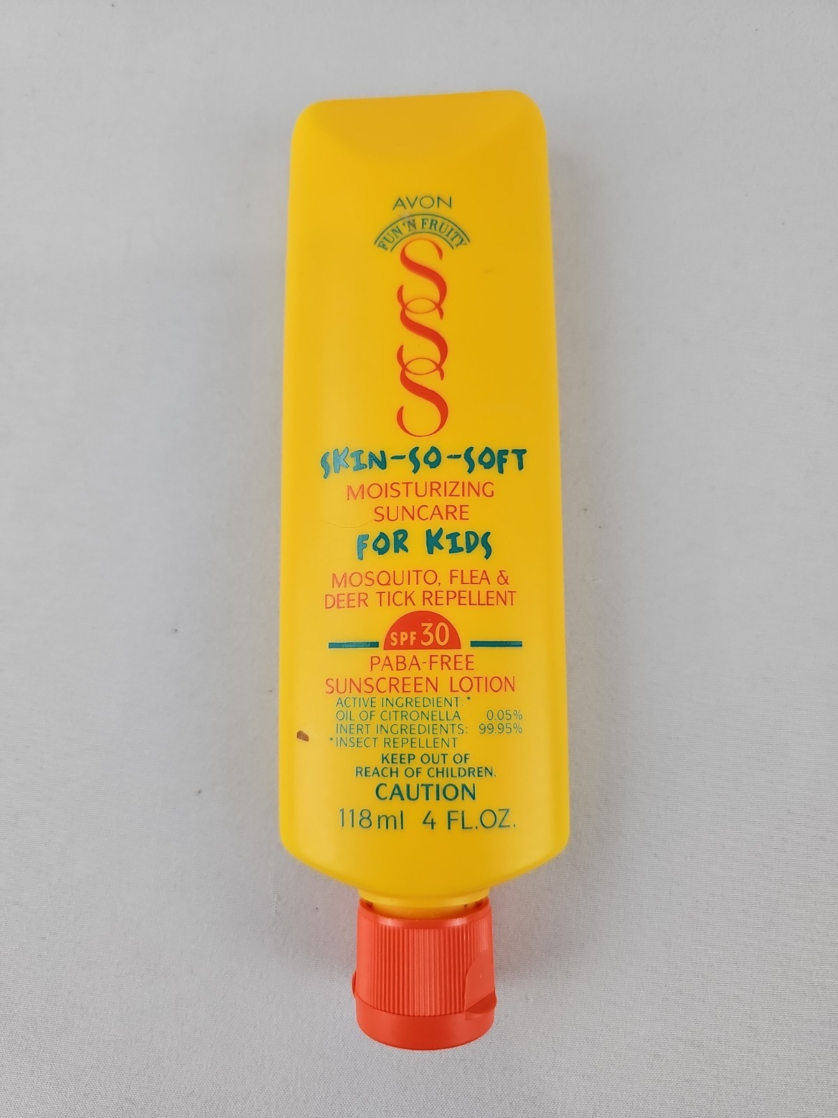 Avon Skin So Soft Fun’N Fruity Moisturizing Suncare for Kids SPF30 Bug Repellent