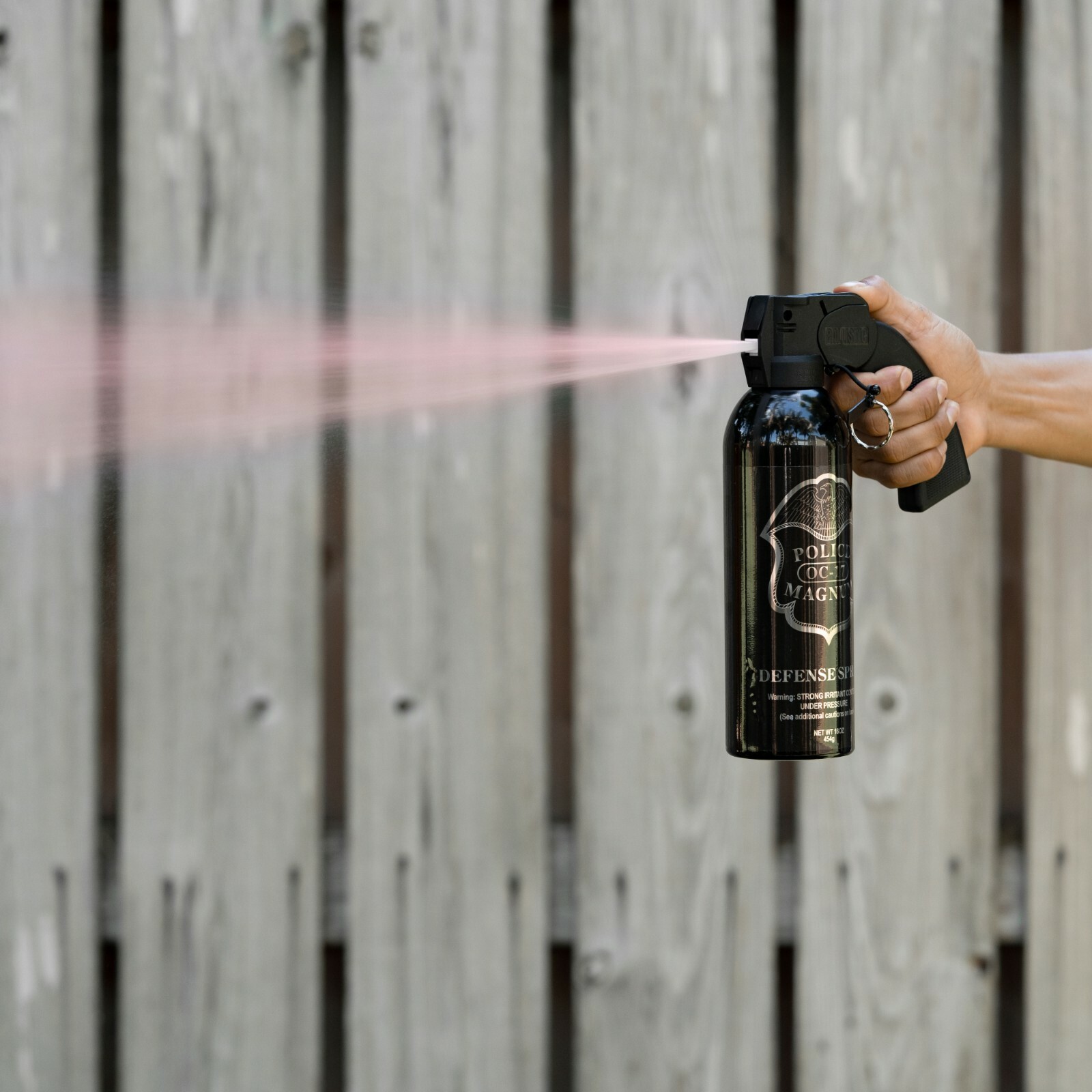 POLICE MAGNUM Pepper Spray 16 ounce Anti-Riot Pistol Grip Home Office Security