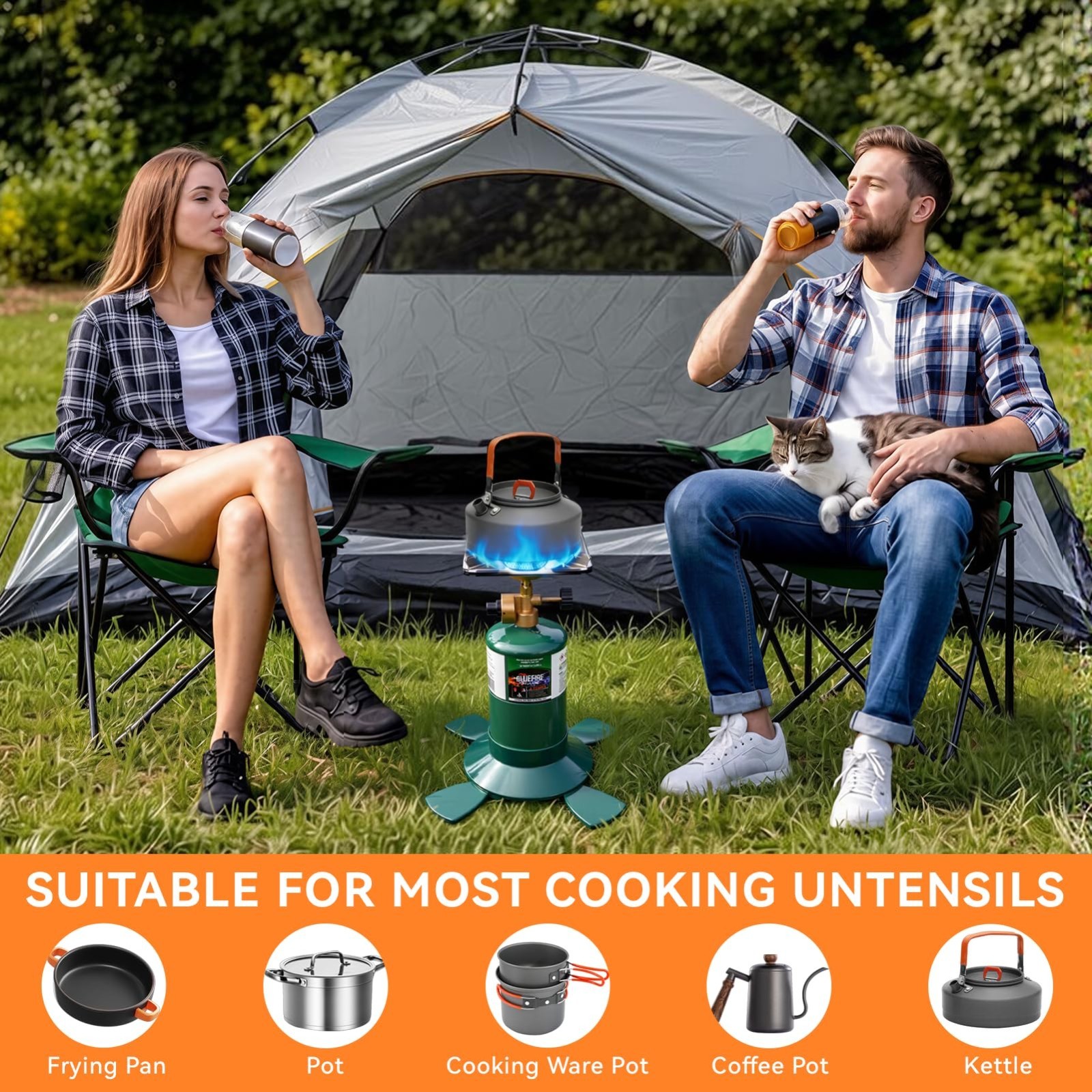 Portable Propane Camping Stove – 10000 BTU Single Burner for Outdoor Cooking