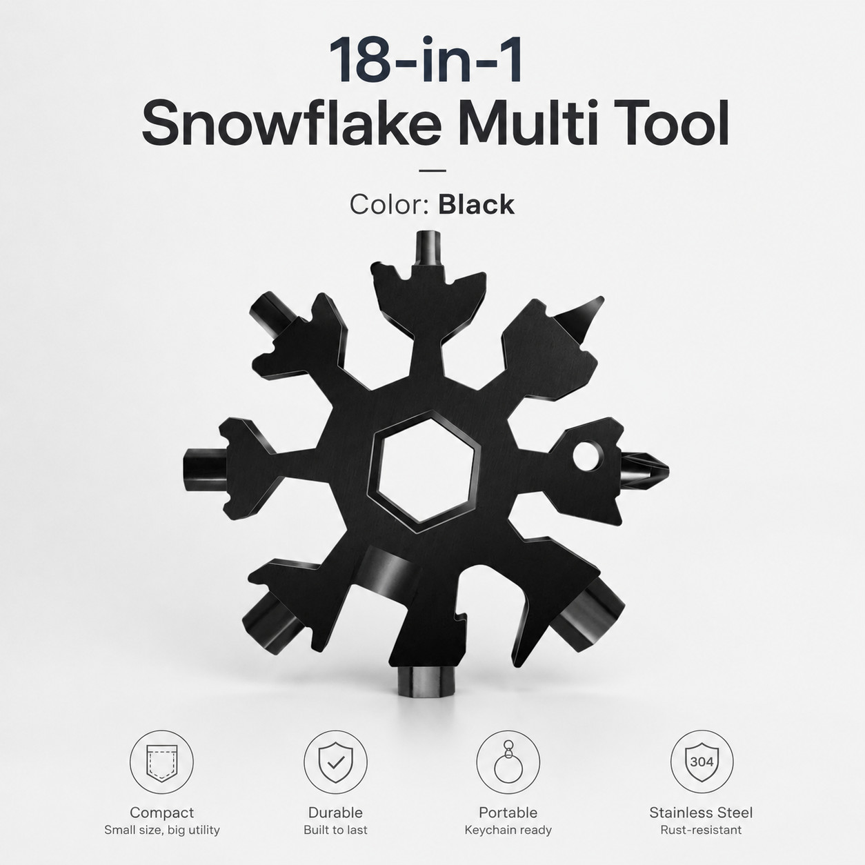 1/3pcs 18-in-1 Snowflake Multi-Tool Carbon Steel Multitool Screwdriver Opener