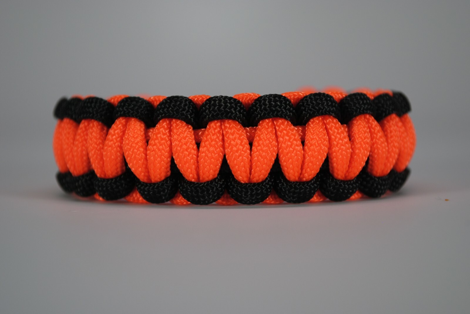 550 Paracord Survival Bracelet Cobra Black/Orange “Made in the USA”